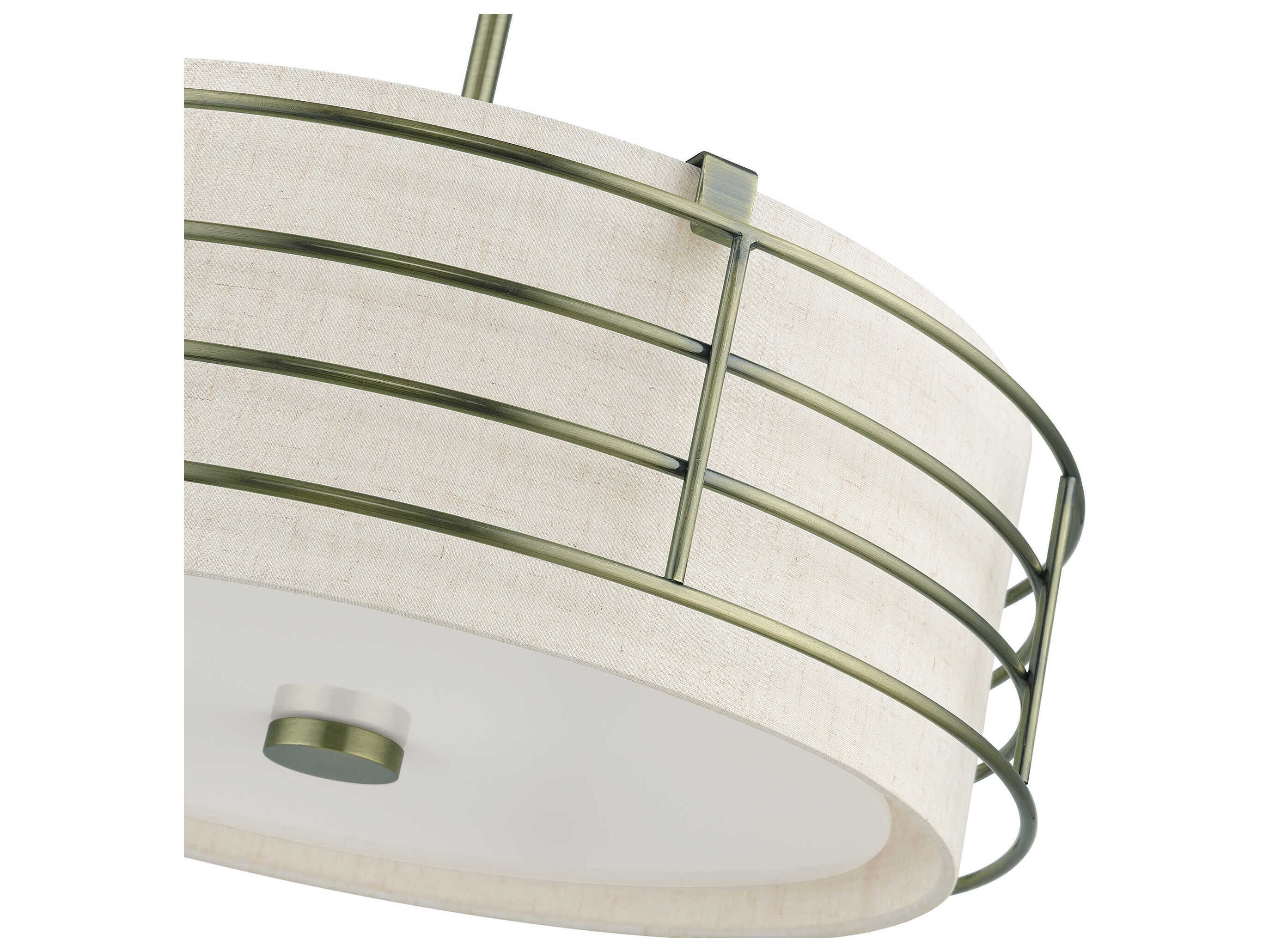 Livex Lighting Blanchard 4-Light Antique Brass Drum Pendant