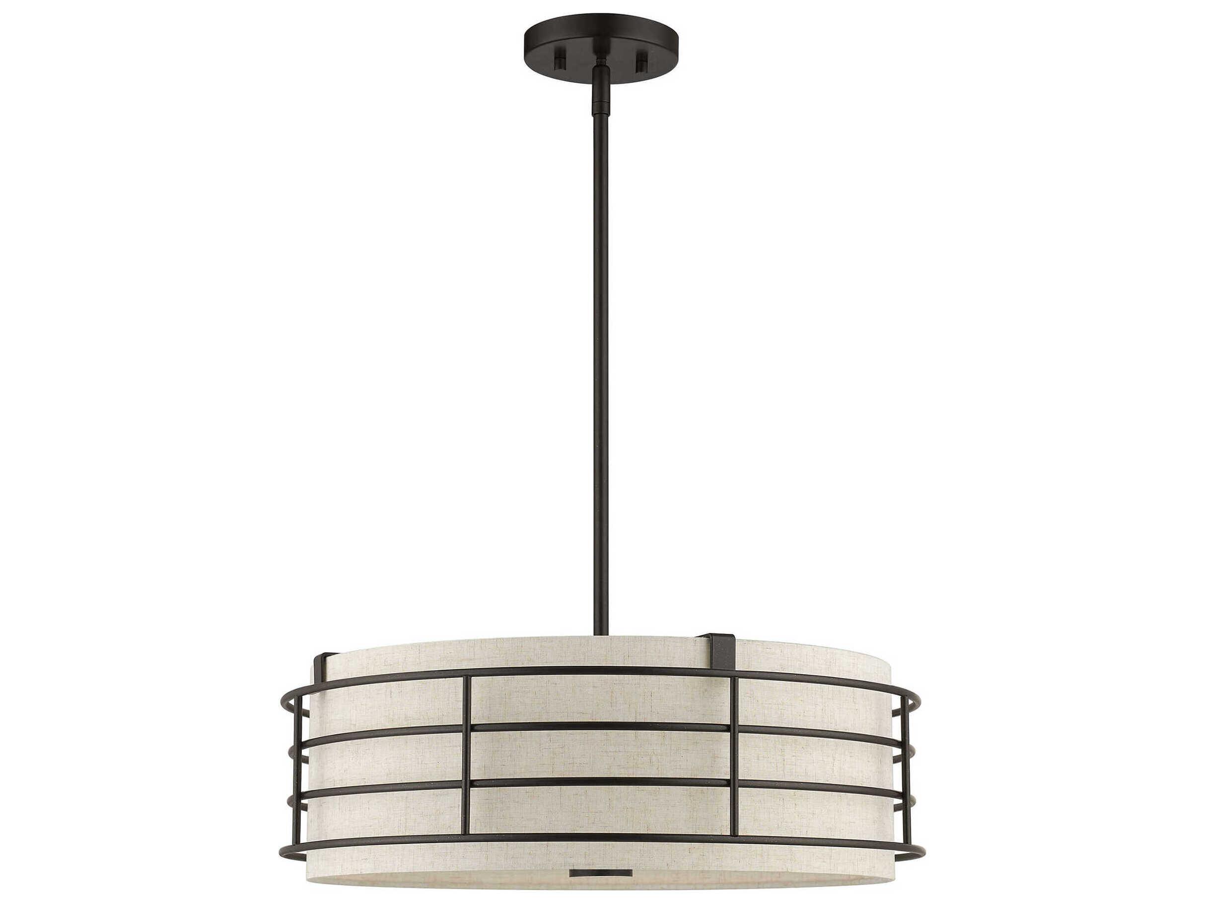 Livex Lighting Blanchard 4-Light English Bronze Drum Pendant