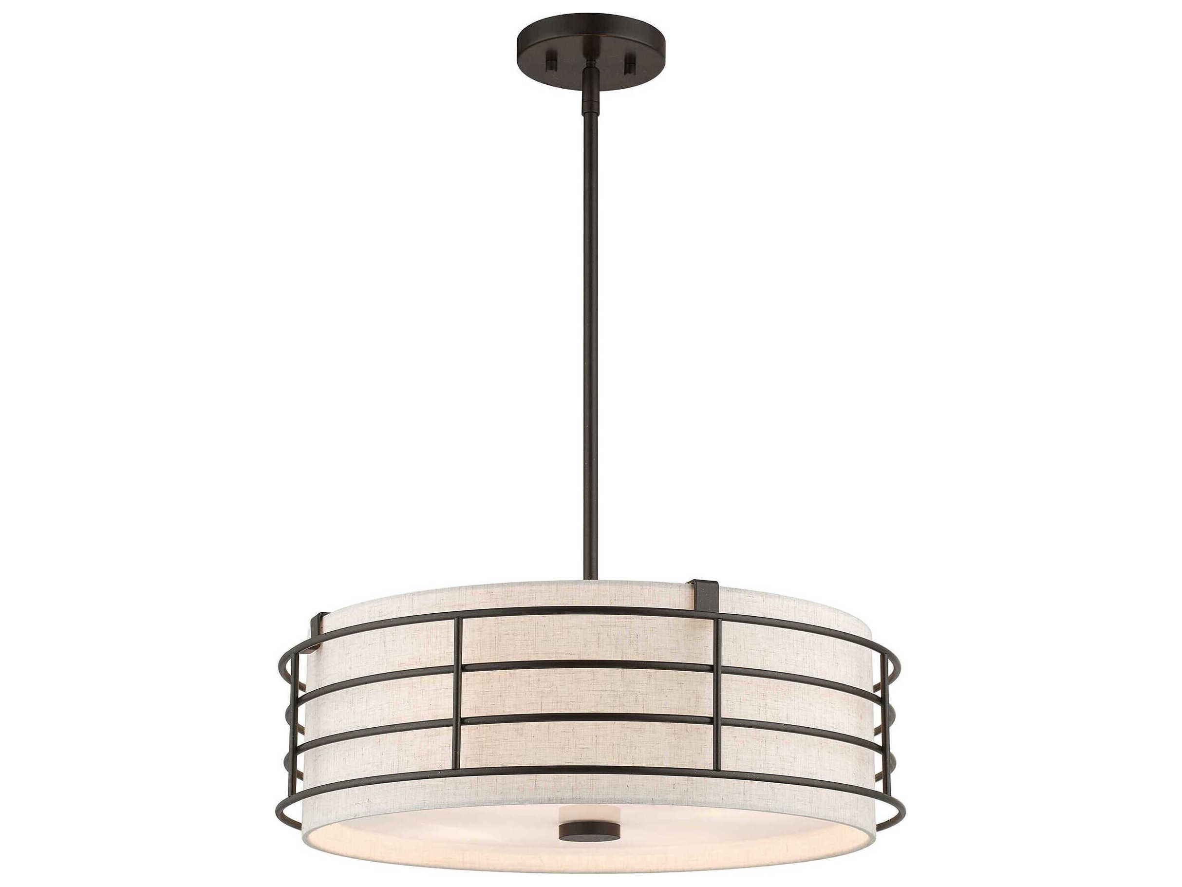 Livex Lighting Blanchard 4-Light English Bronze Drum Pendant