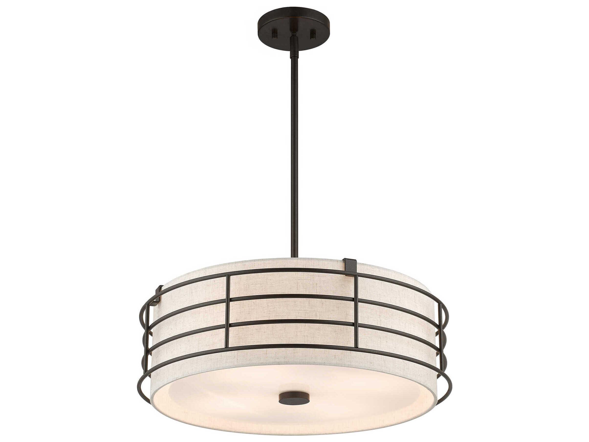 Livex Lighting Blanchard 4-Light English Bronze Drum Pendant
