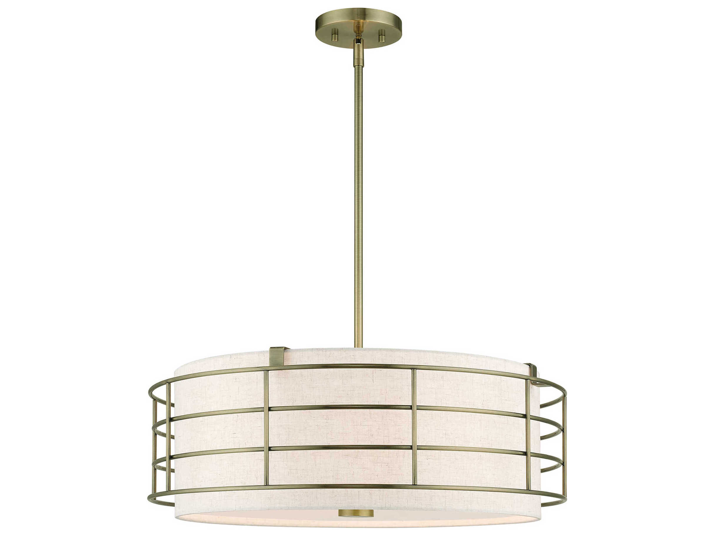 Livex Lighting Blanchard 5-Light Antique Brass Drum Pendant