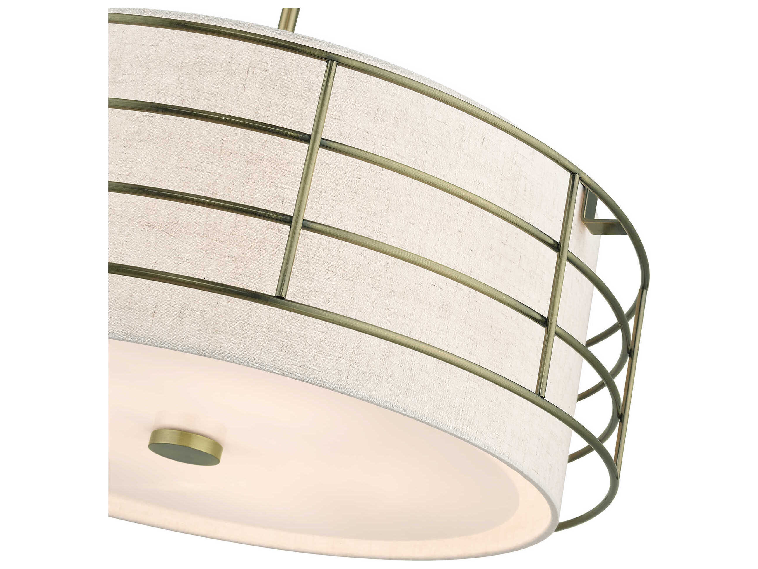 Livex Lighting Blanchard 5-Light Antique Brass Drum Pendant