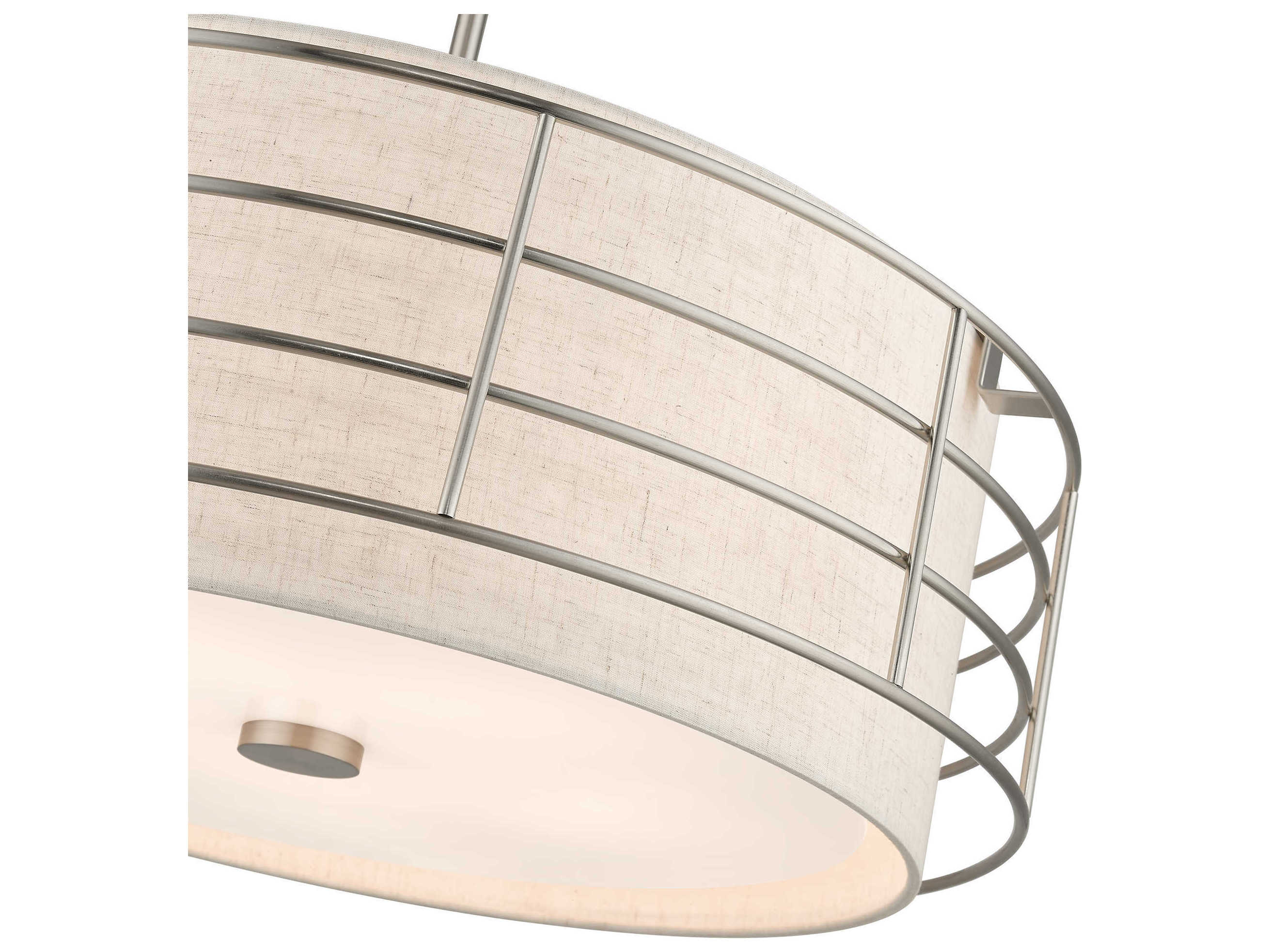 Livex Lighting Blanchard 5-Light Brushed Nickel Drum Pendant