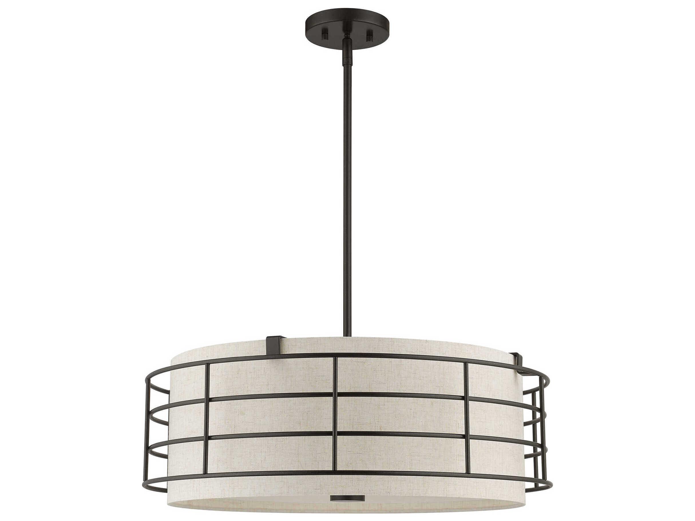 Livex Lighting Blanchard 5-Light English Bronze Drum Pendant