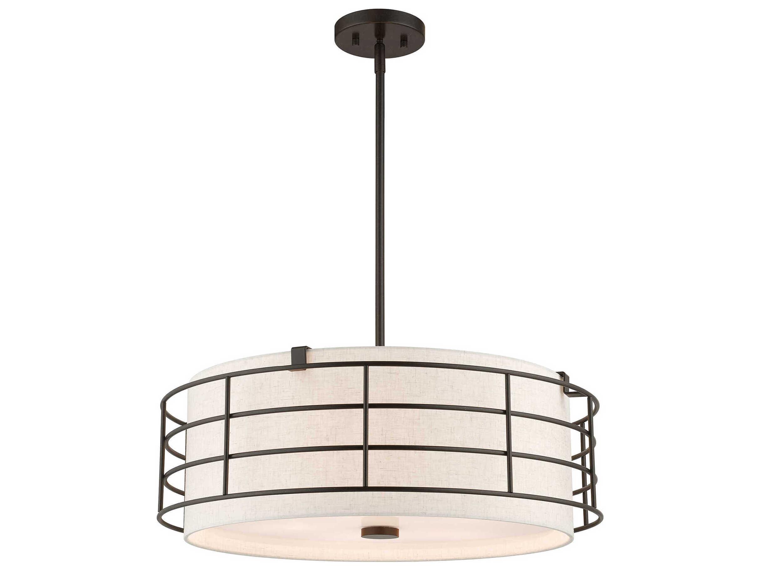 Livex Lighting Blanchard 5-Light English Bronze Drum Pendant