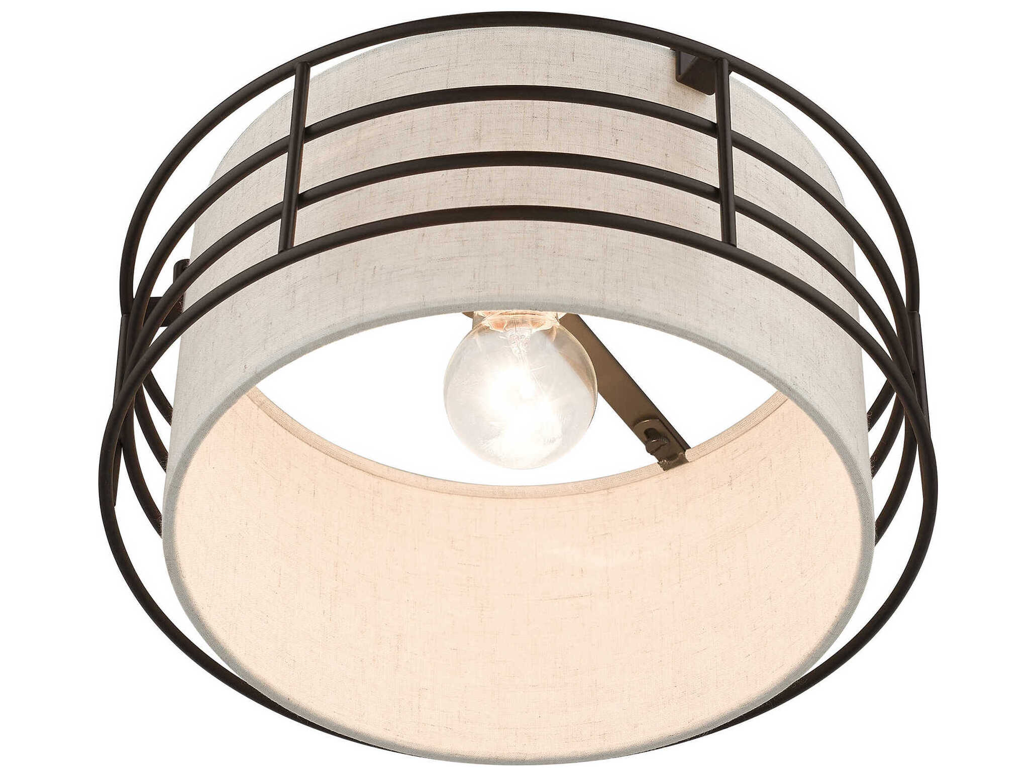 Livex Lighting Blanchard 1-Light English Bronze Drum Semi Flush Mount