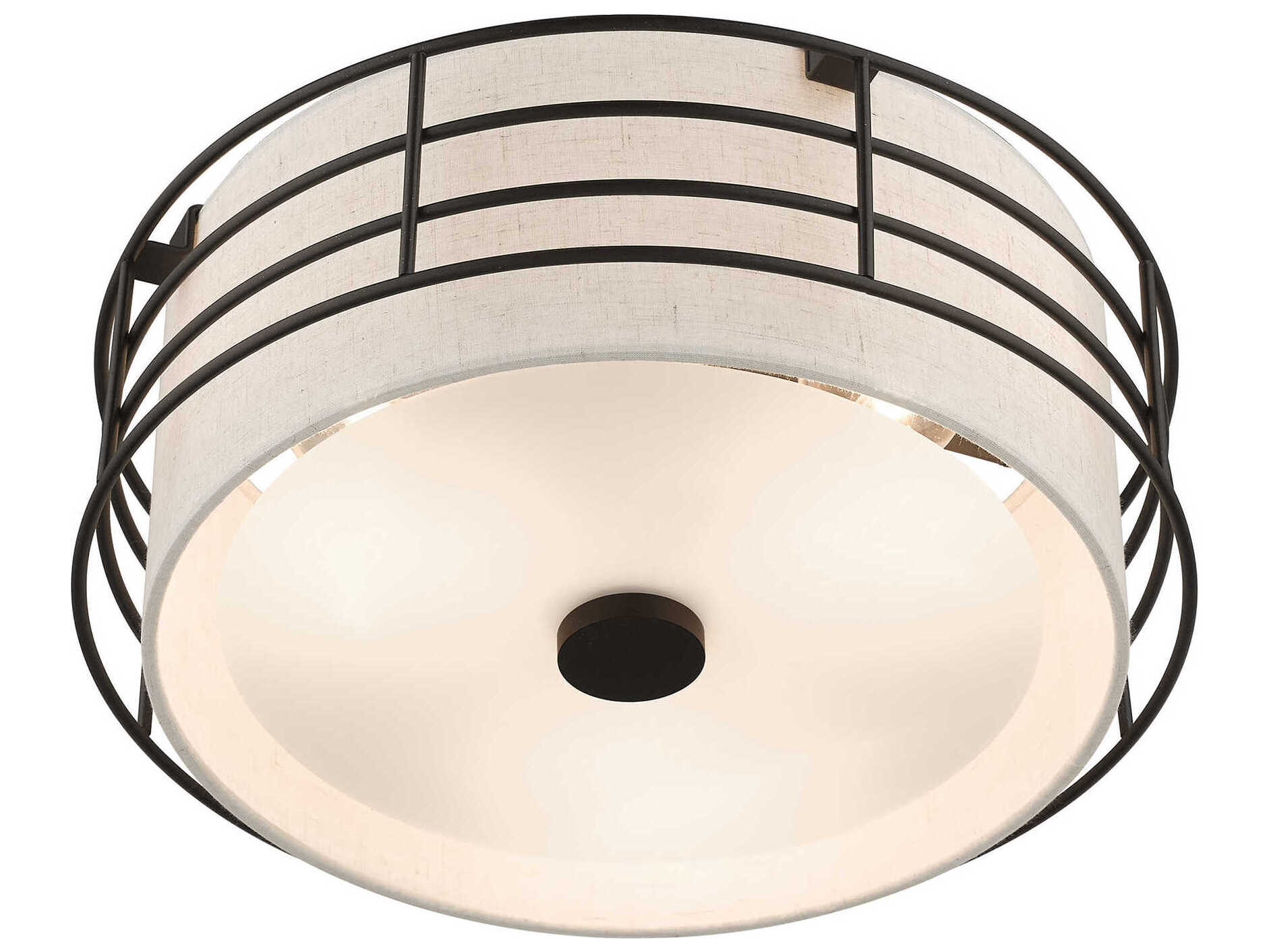 Livex Lighting Blanchard 3-Light English Bronze Drum Semi Flush Mount
