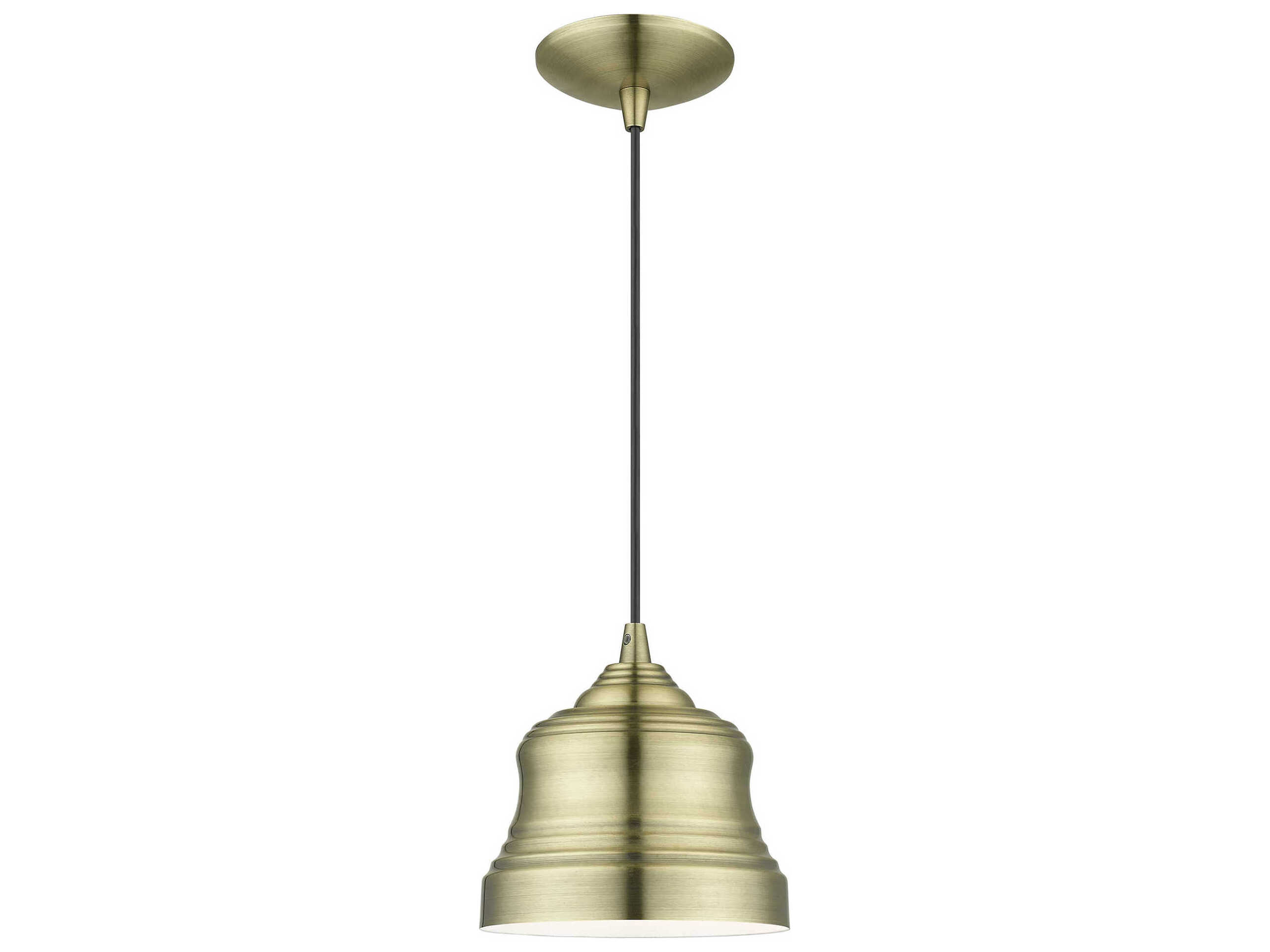 Livex Lighting Endicott 1-Light Antique Brass Bell Mini Pendant