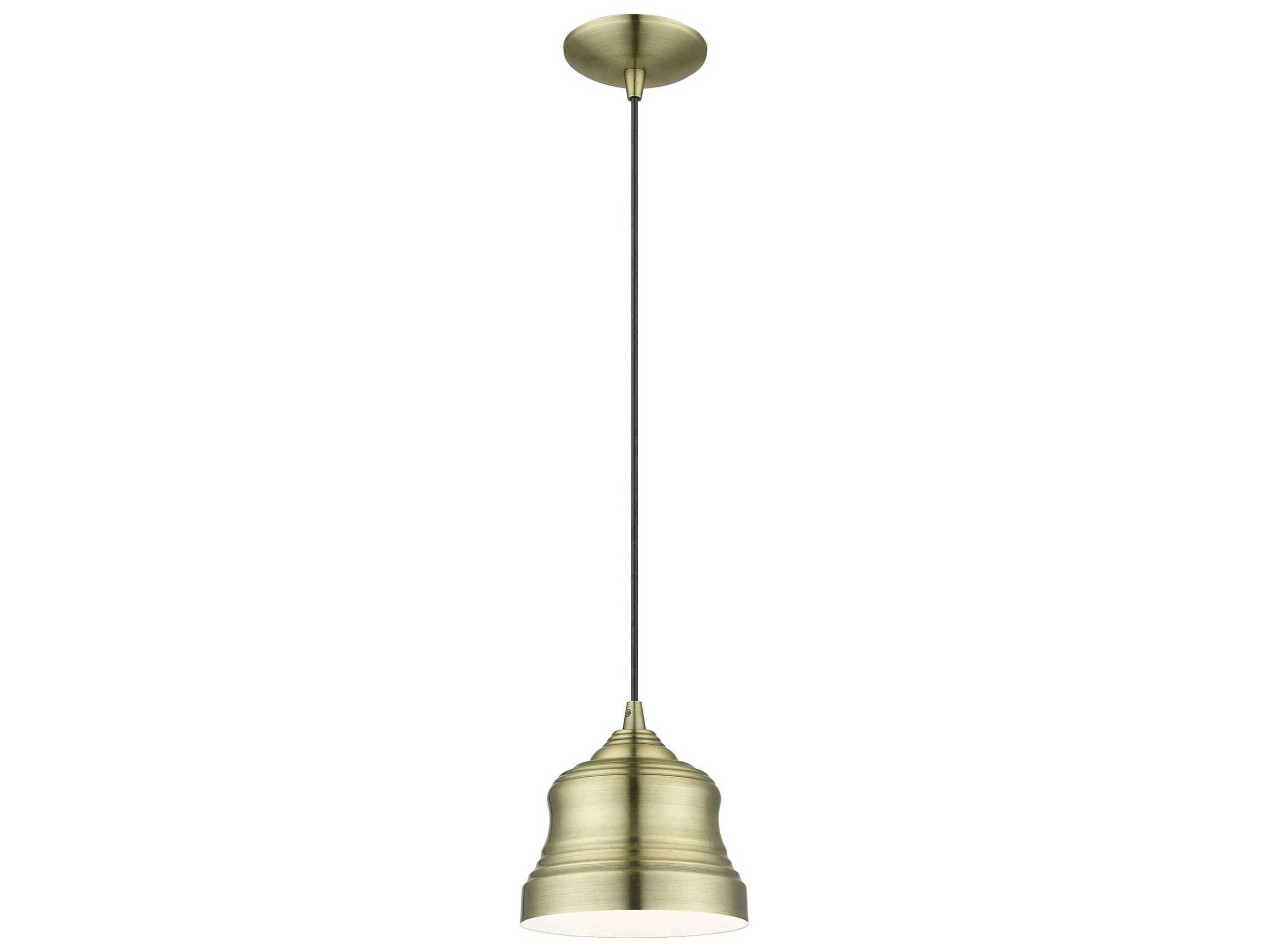 Livex Lighting Endicott 1-Light Antique Brass Bell Mini Pendant