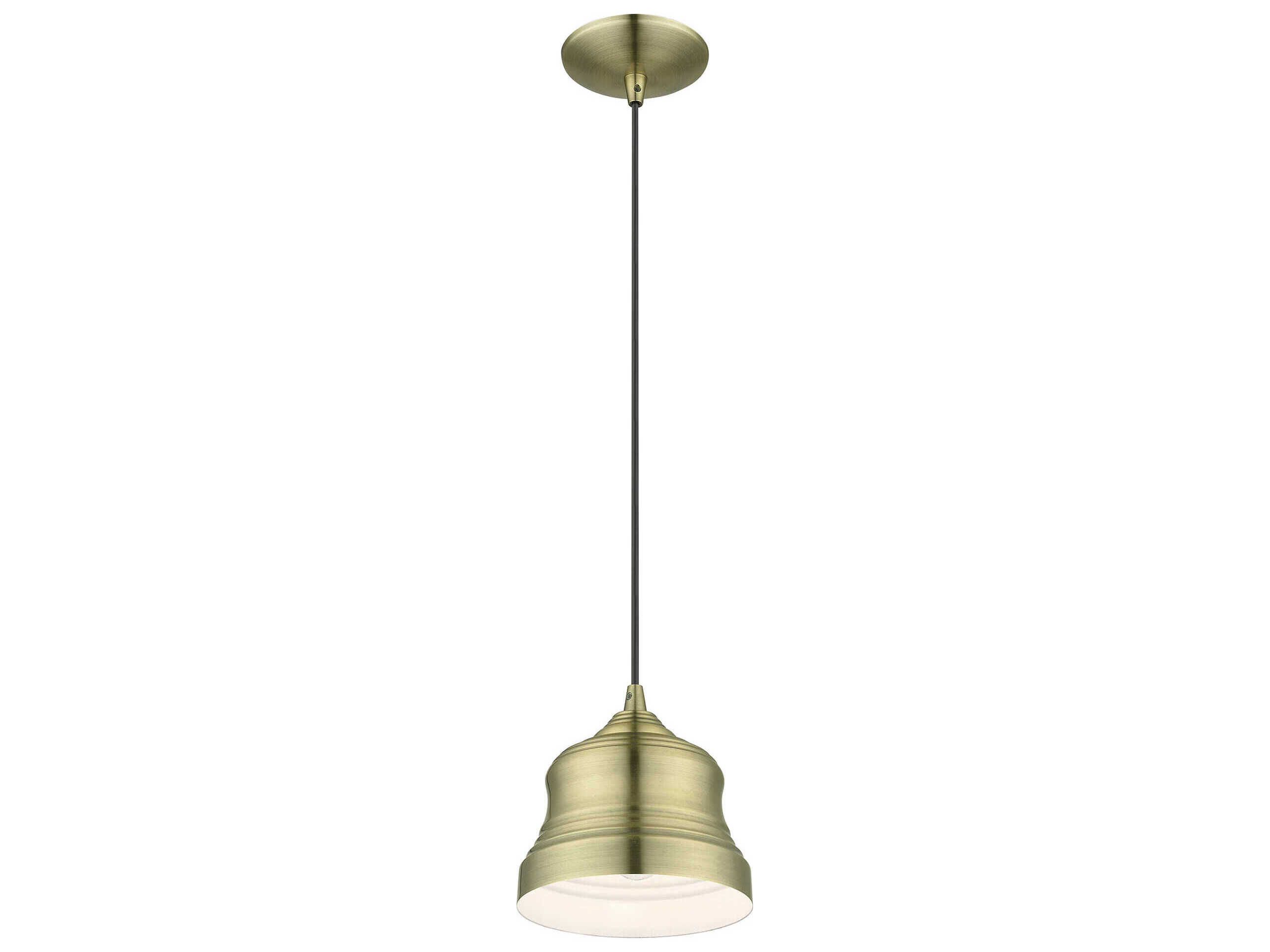 Livex Lighting Endicott 1-Light Antique Brass Bell Mini Pendant