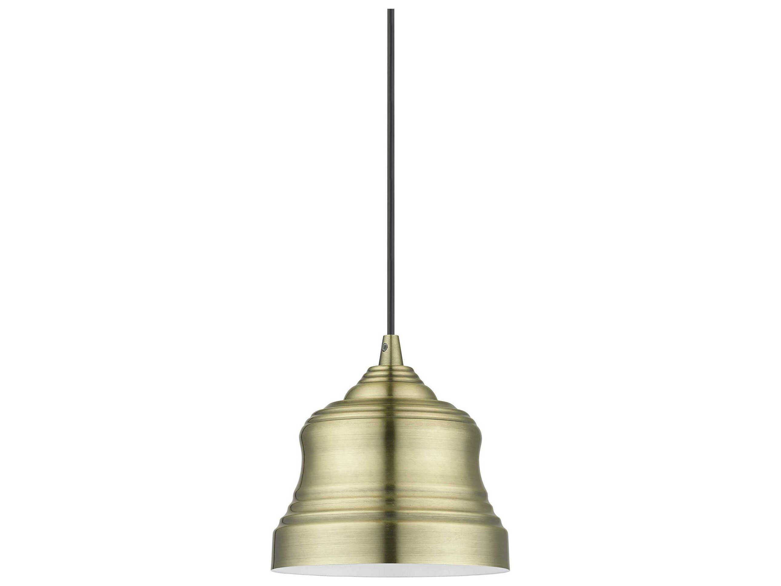 Livex Lighting Endicott 1-Light Antique Brass Bell Mini Pendant