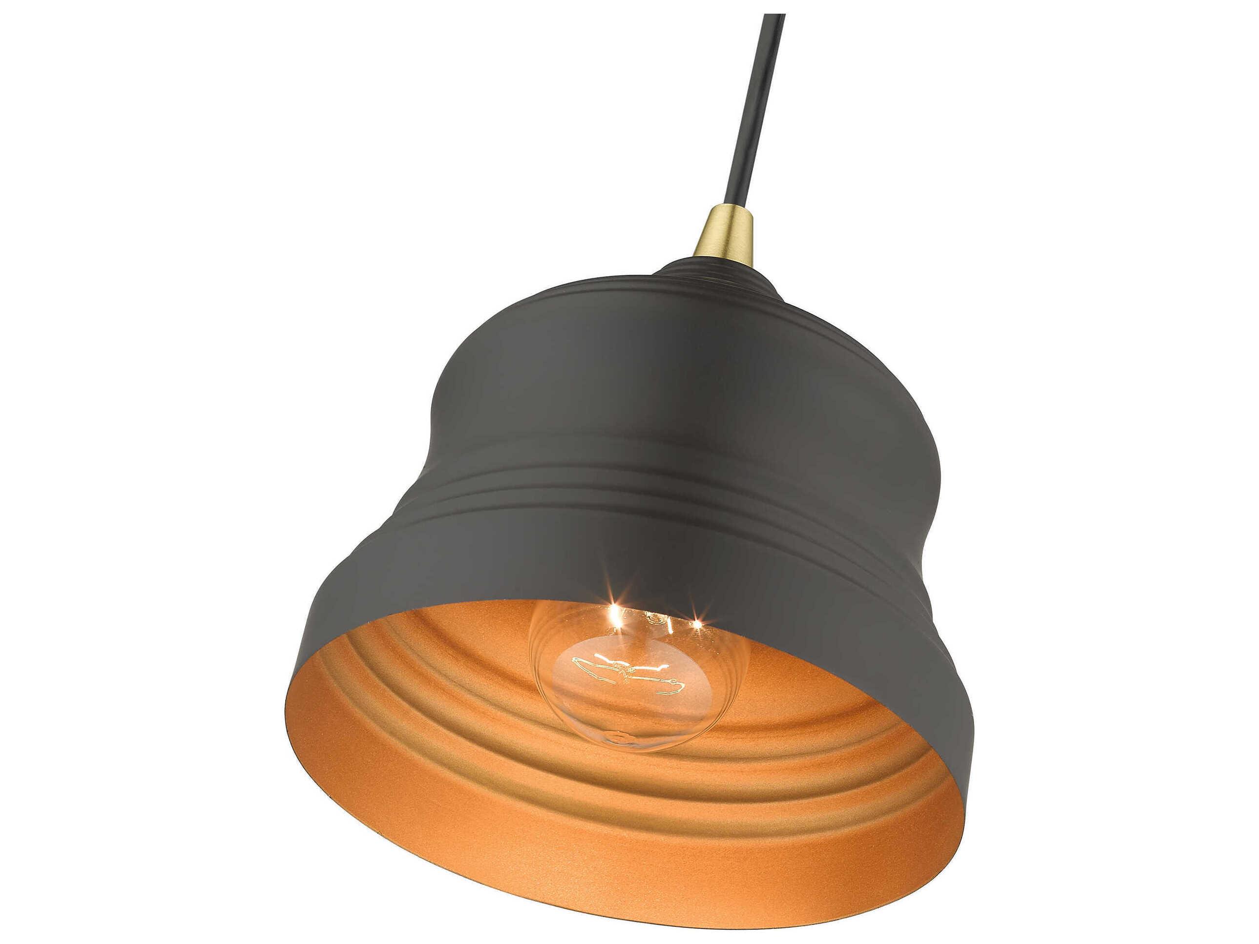 Livex Lighting Endicott 1-Light Bronze Antique Brass Bell Mini Pendant