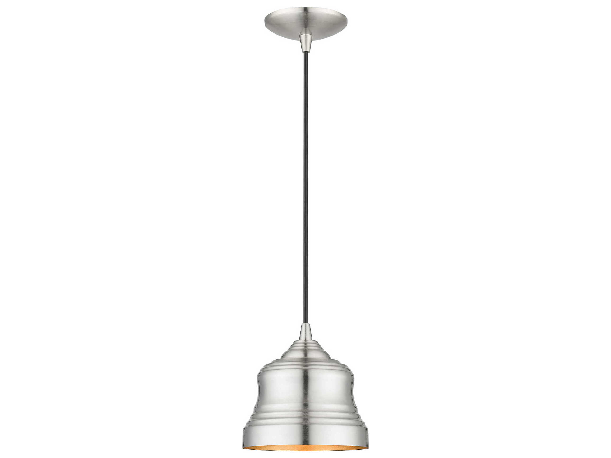 Livex Lighting Endicott 1-Light Brushed Nickel Bell Mini Pendant