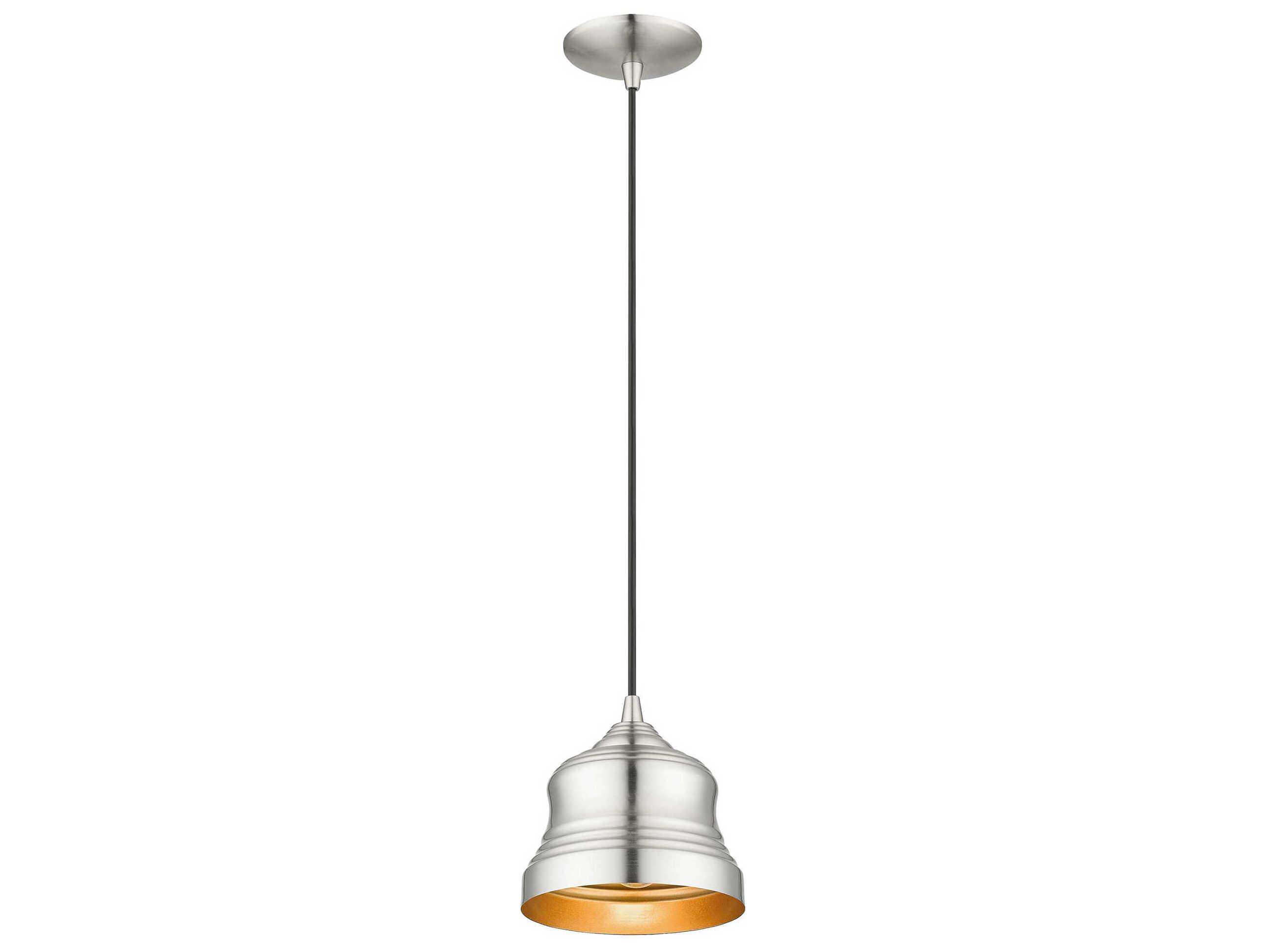 Livex Lighting Endicott 1-Light Brushed Nickel Bell Mini Pendant