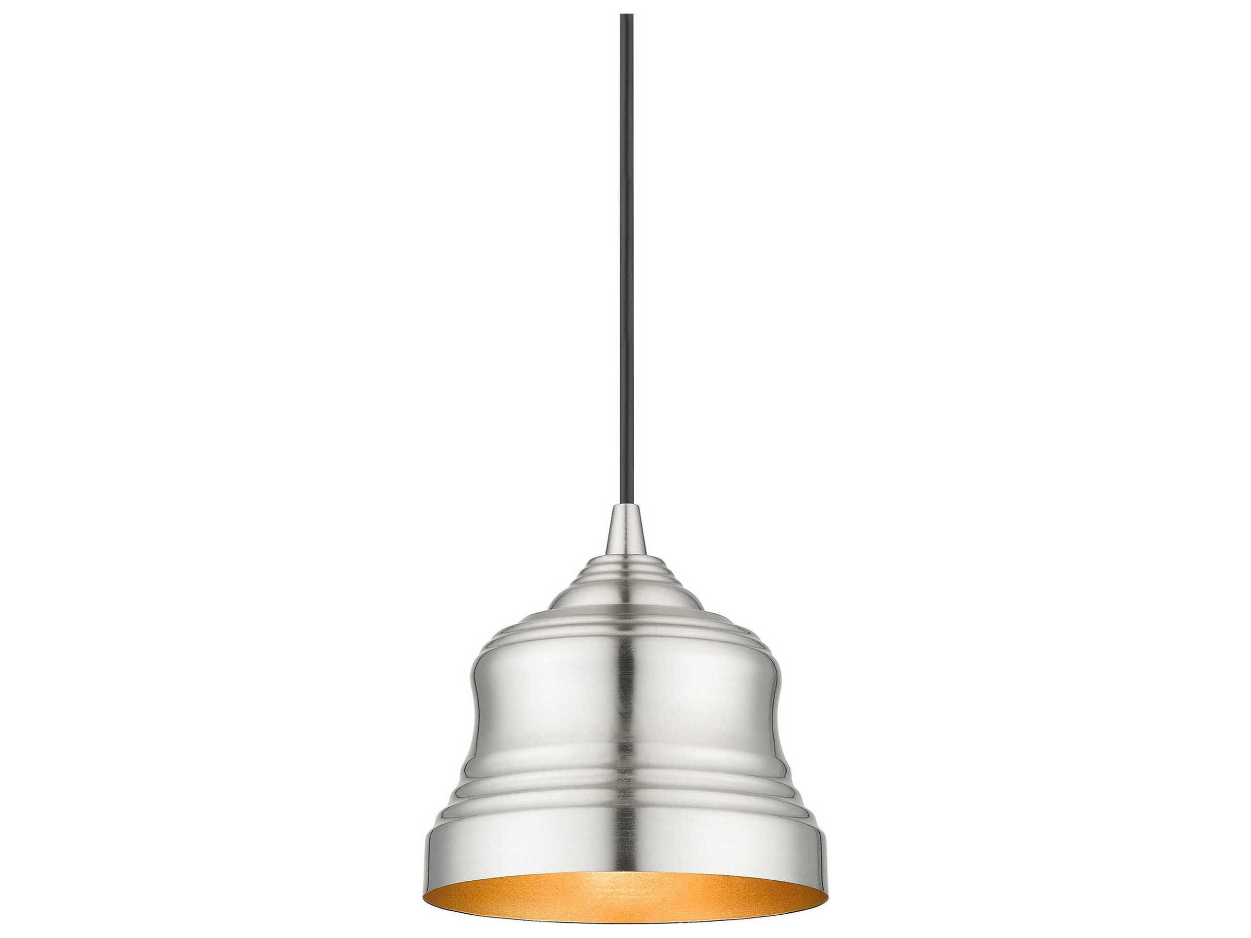 Livex Lighting Endicott 1-Light Brushed Nickel Bell Mini Pendant