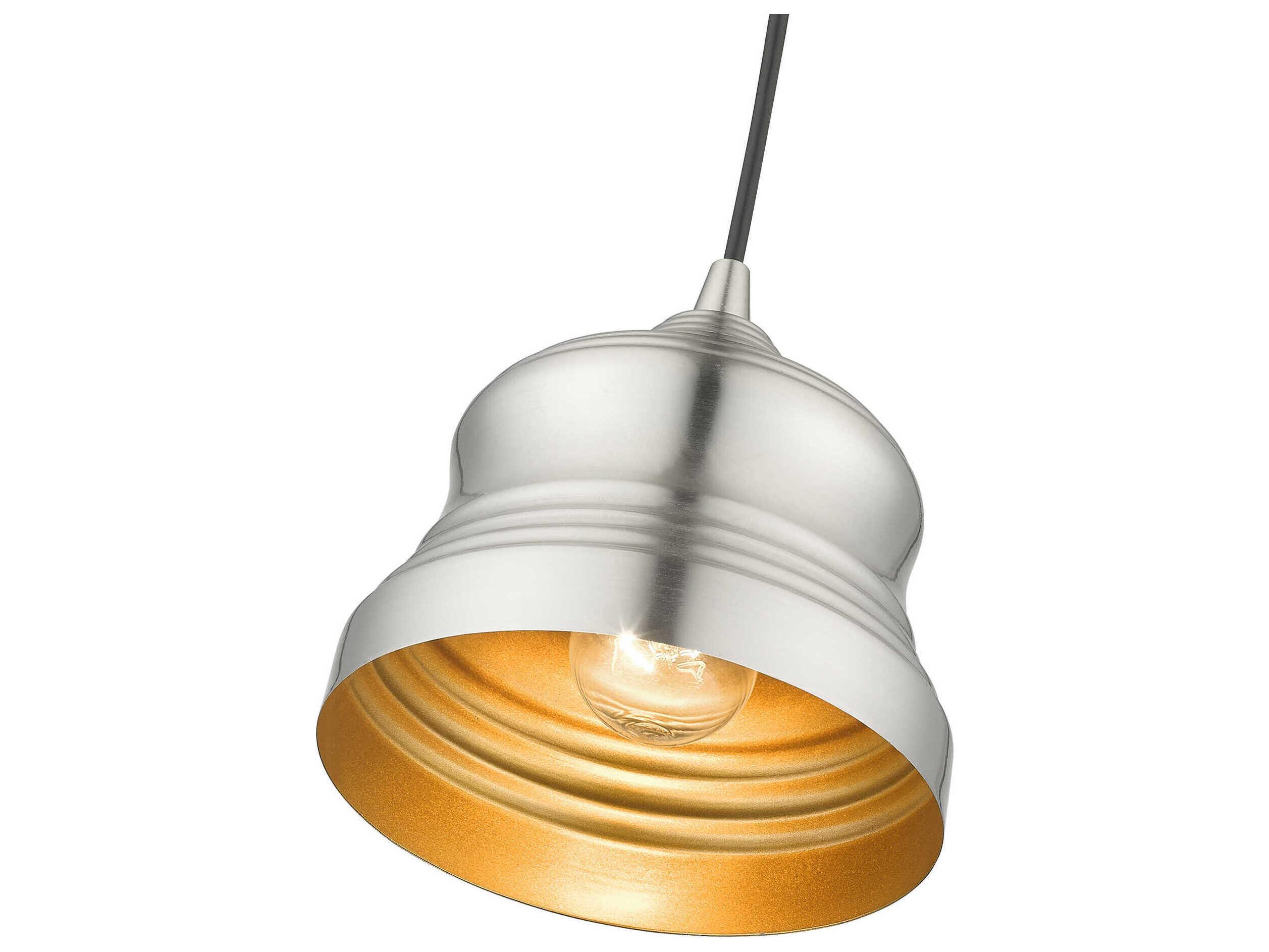 Livex Lighting Endicott 1-Light Brushed Nickel Bell Mini Pendant