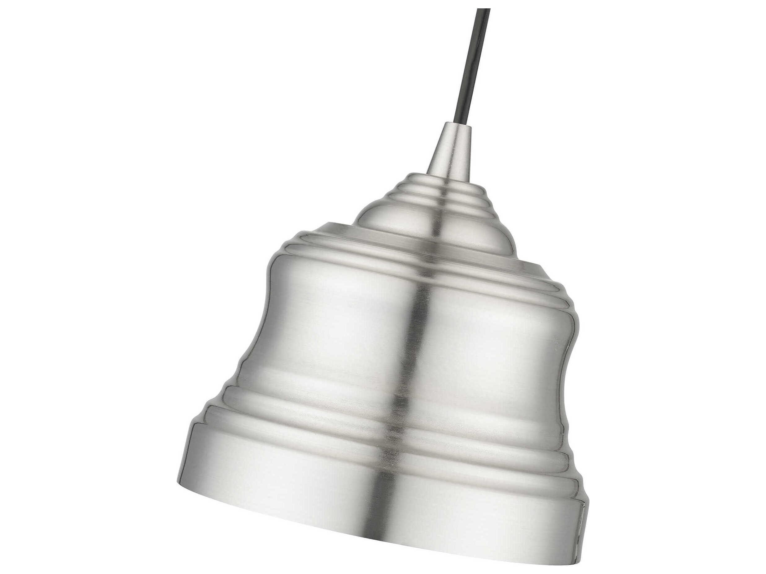 Livex Lighting Endicott 1-Light Brushed Nickel Bell Mini Pendant