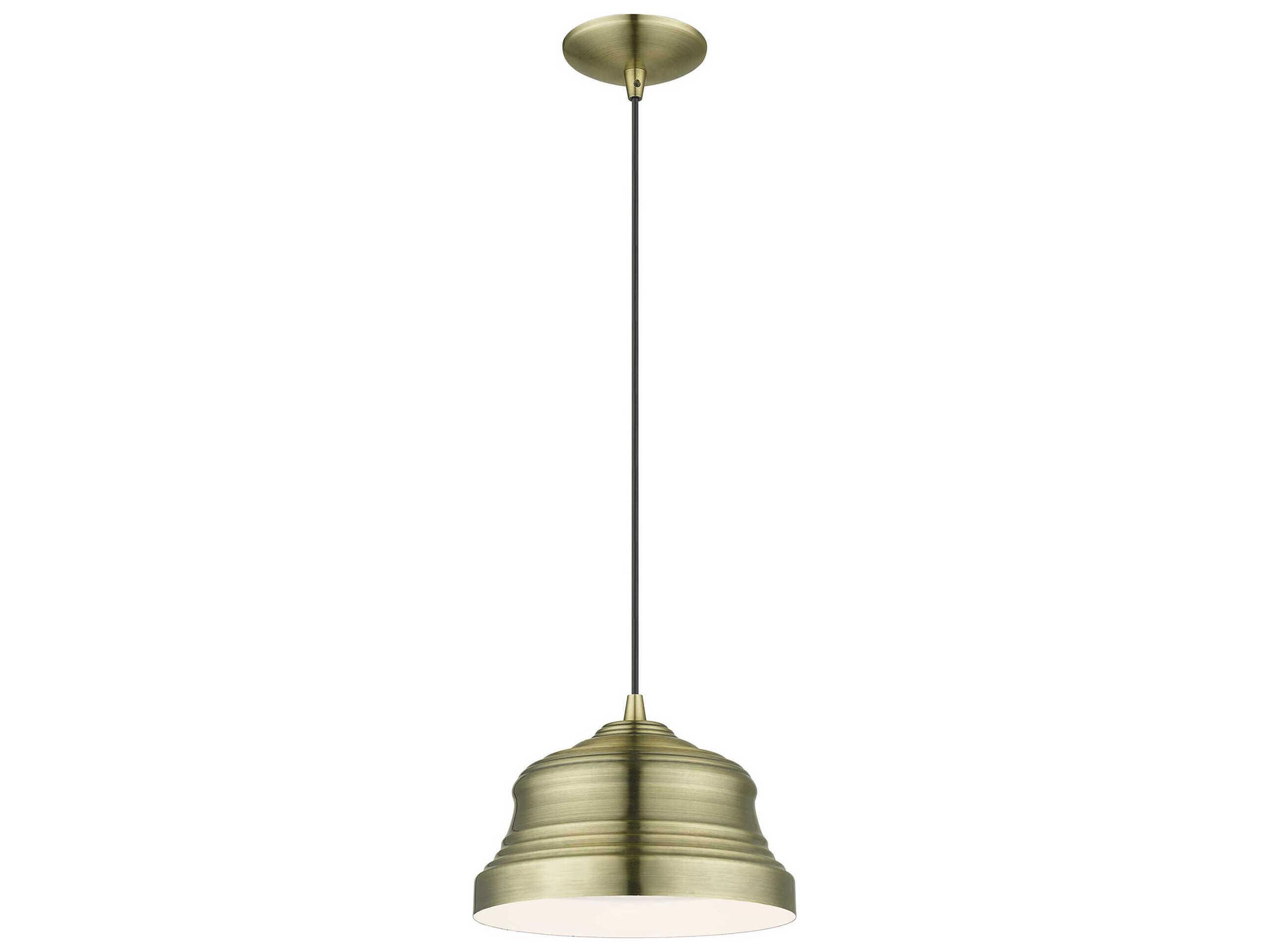 Livex Lighting Endicott 1-Light Antique Brass Bell Mini Pendant
