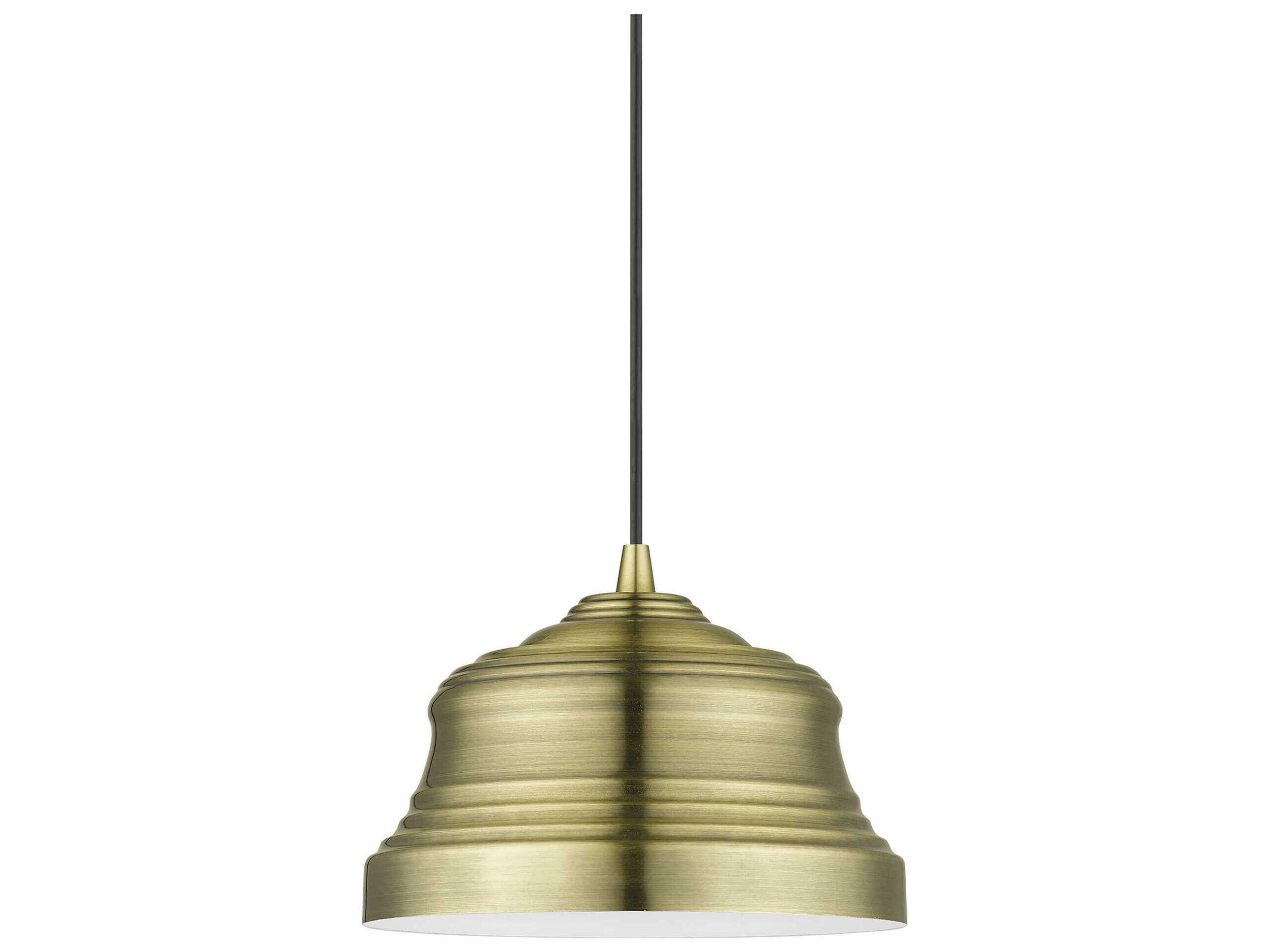 Livex Lighting Endicott 1-Light Antique Brass Bell Mini Pendant