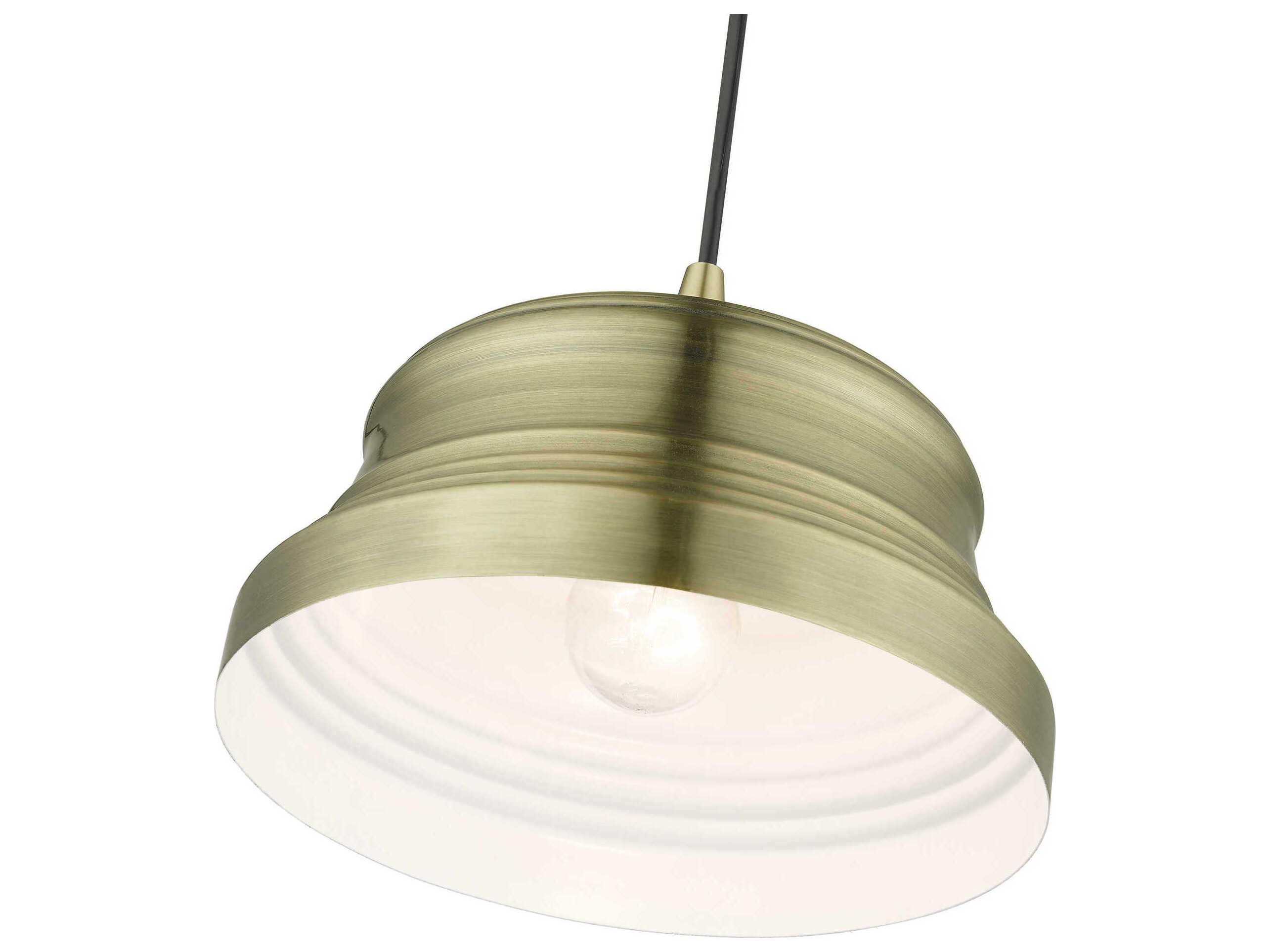 Livex Lighting Endicott 1-Light Antique Brass Bell Mini Pendant