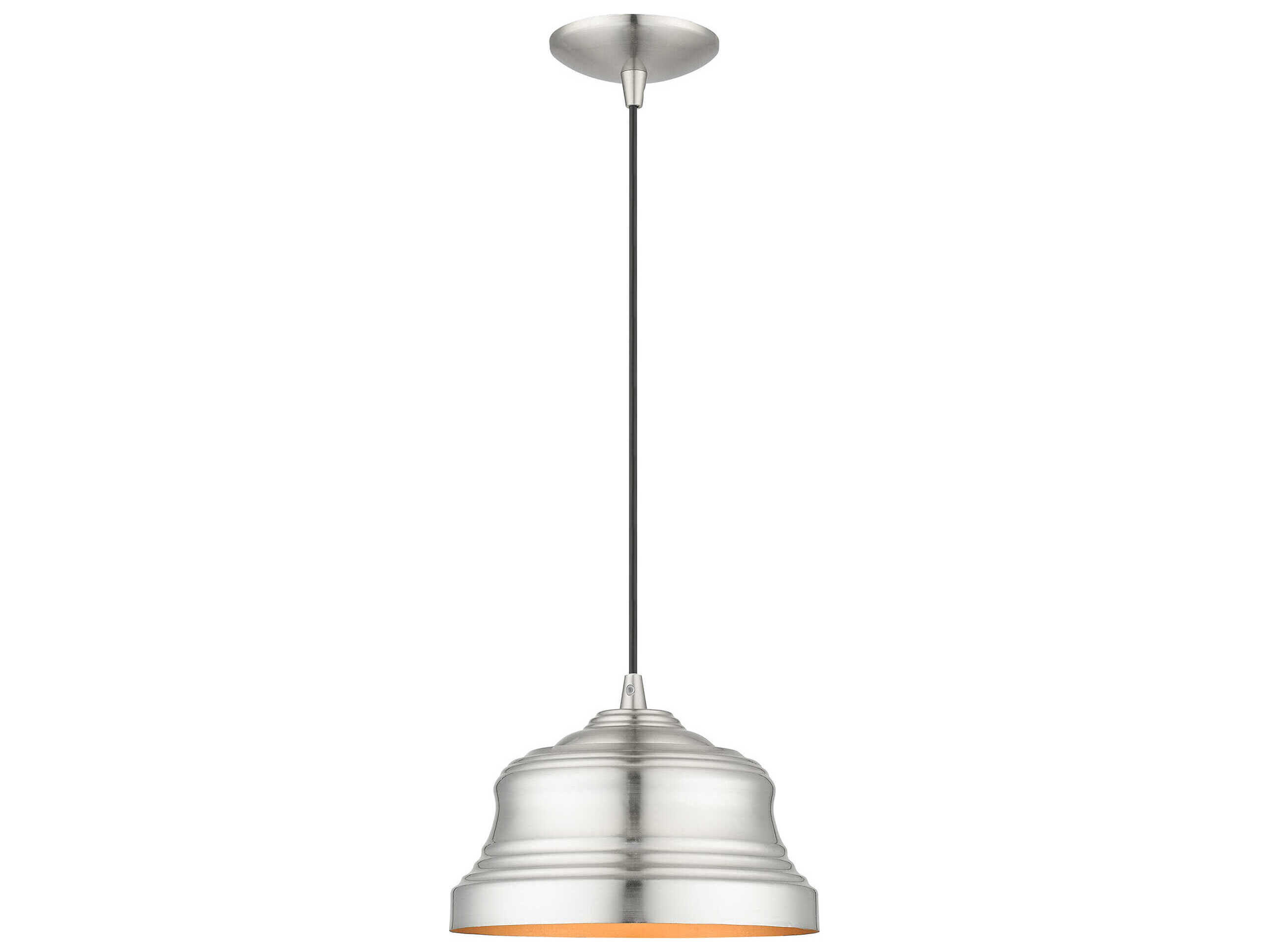 Livex Lighting Endicott 1-Light Brushed Nickel Bell Mini Pendant