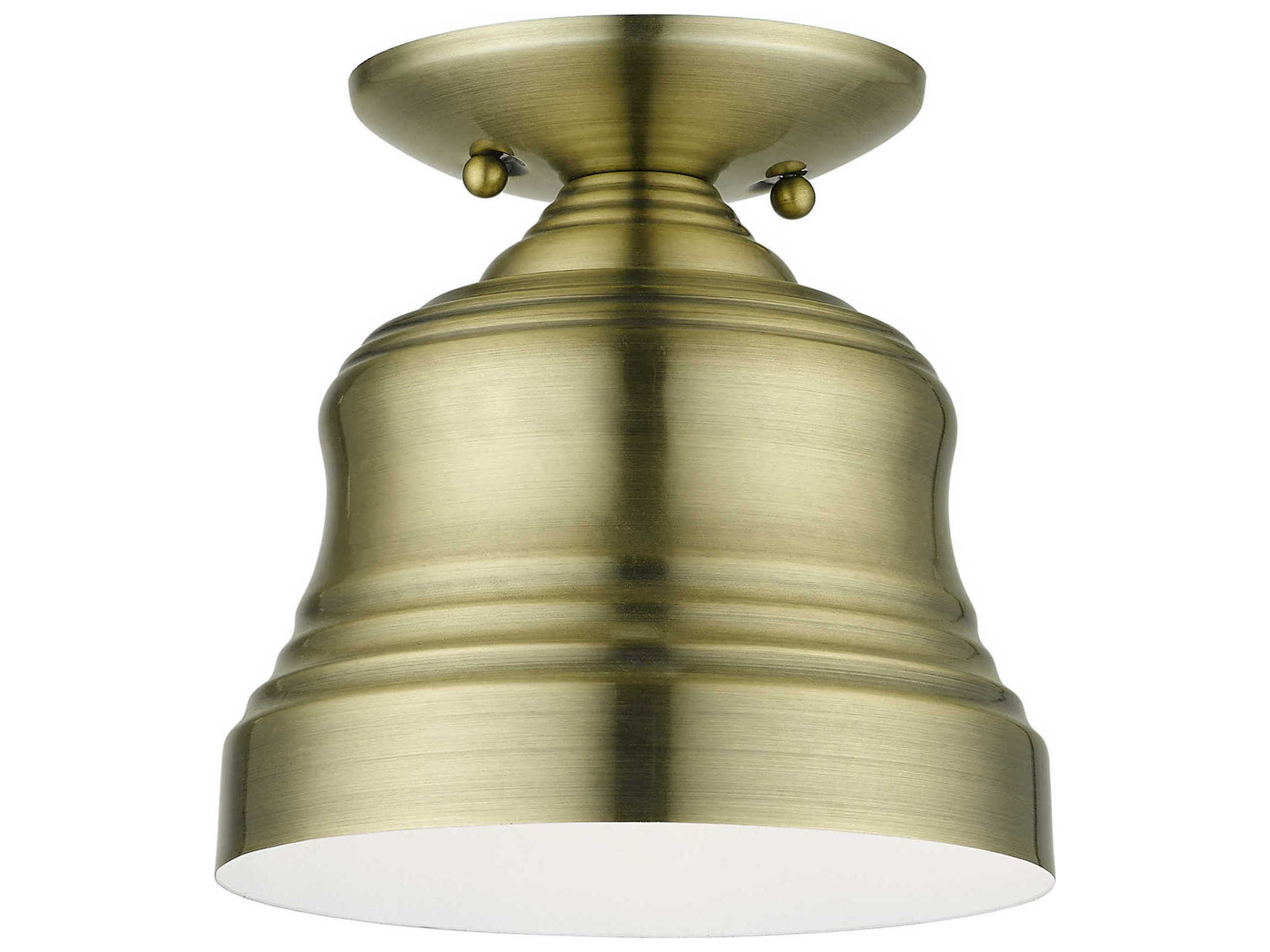 Livex Lighting Endicott 1-Light Antique Brass Semi Flush Mount