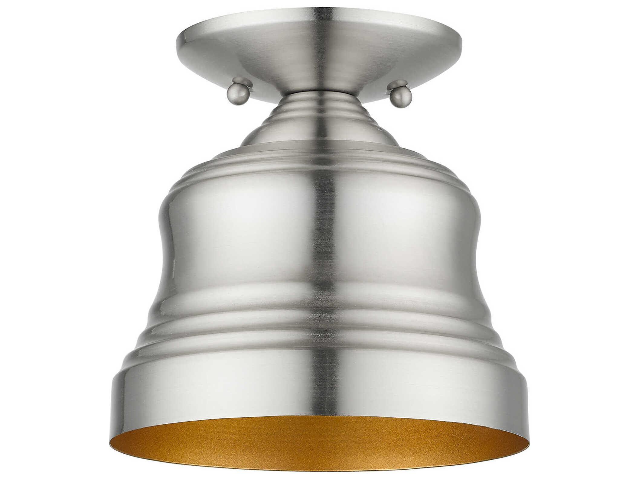 Livex Lighting Endicott 1-Light Brushed Nickel Semi Flush Mount