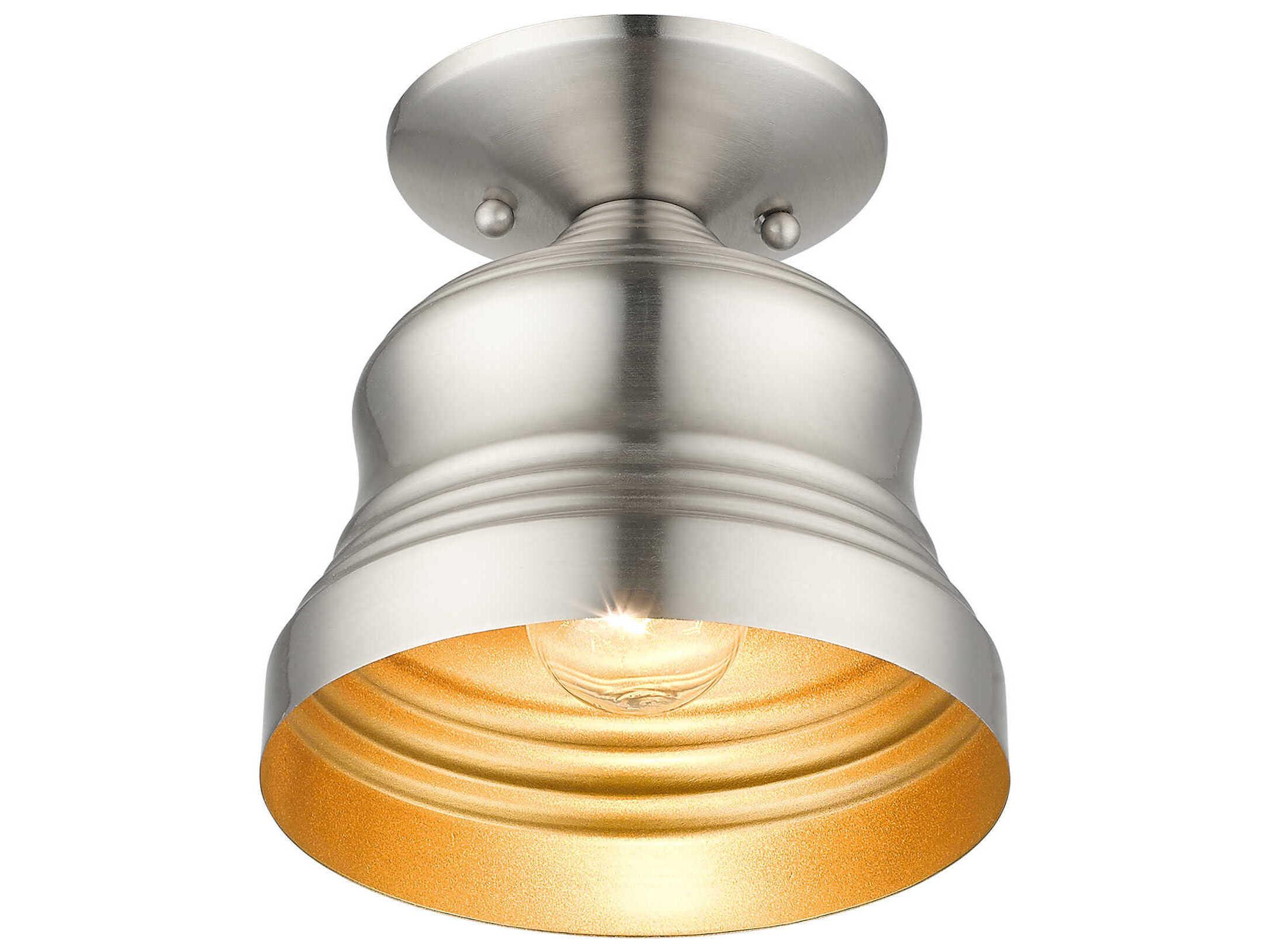 Livex Lighting Endicott 1-Light Brushed Nickel Semi Flush Mount