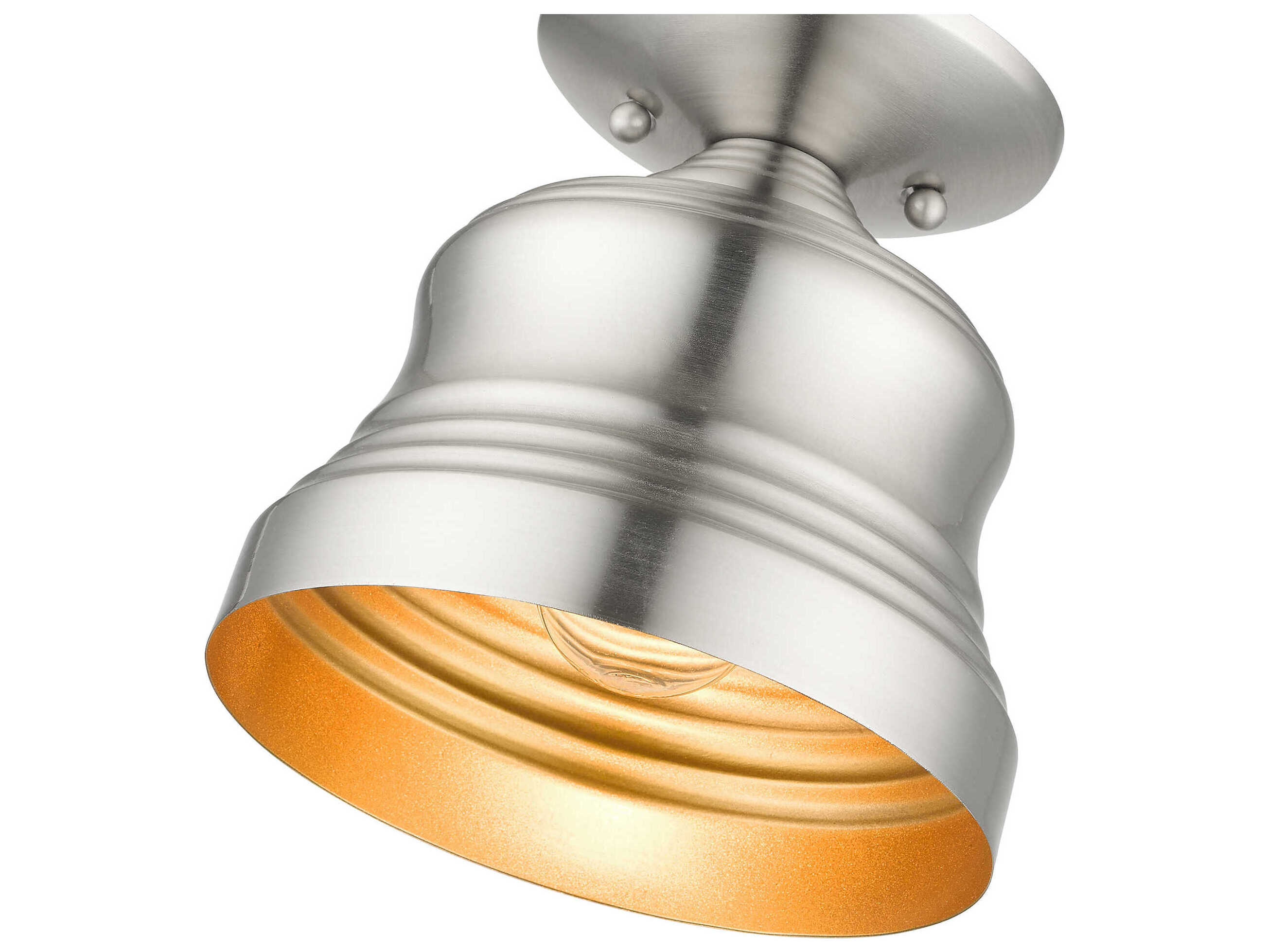 Livex Lighting Endicott 1-Light Brushed Nickel Semi Flush Mount