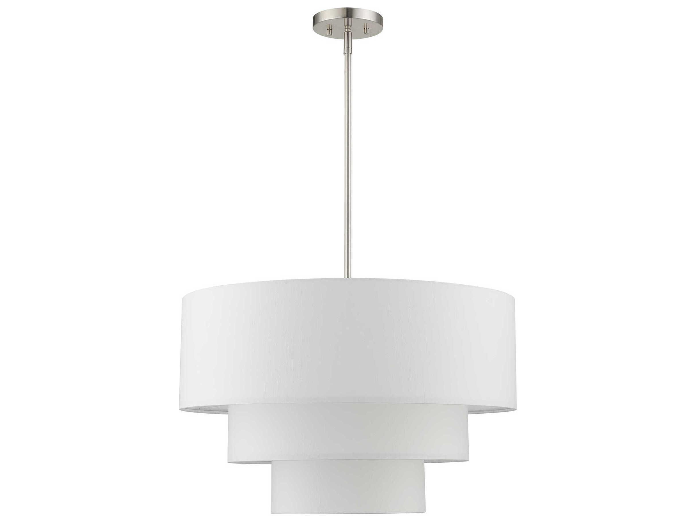 Livex Lighting Carrington 4-Light Brushed Nickel Tiered Pendant