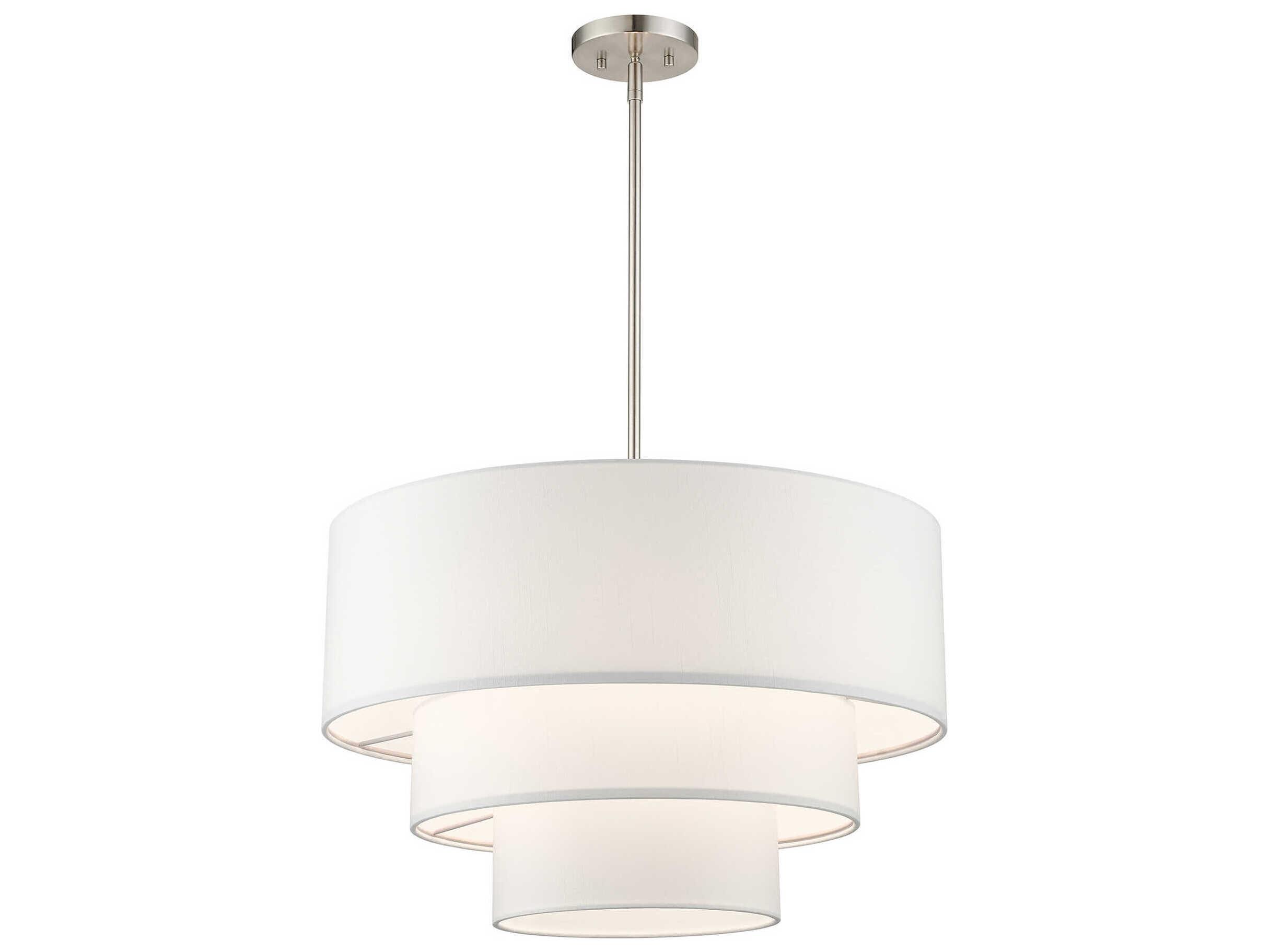 Livex Lighting Carrington 4-Light Brushed Nickel Tiered Pendant