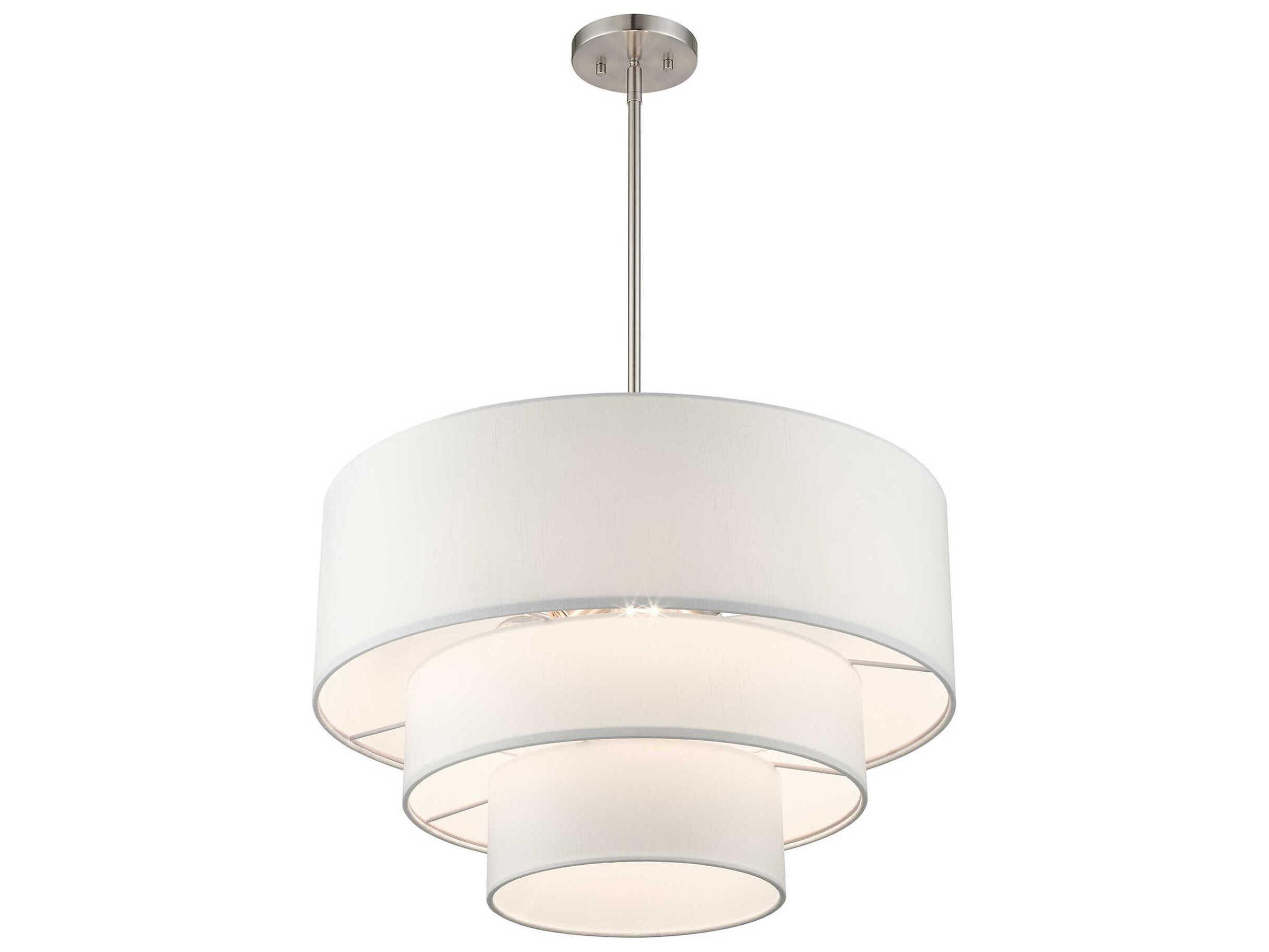 Livex Lighting Carrington 4-Light Brushed Nickel Tiered Pendant