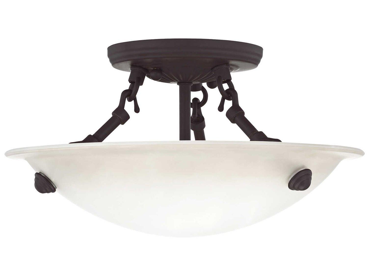 Livex Lighting Oasis 3-Light Bronze Bowl Semi Flush Mount