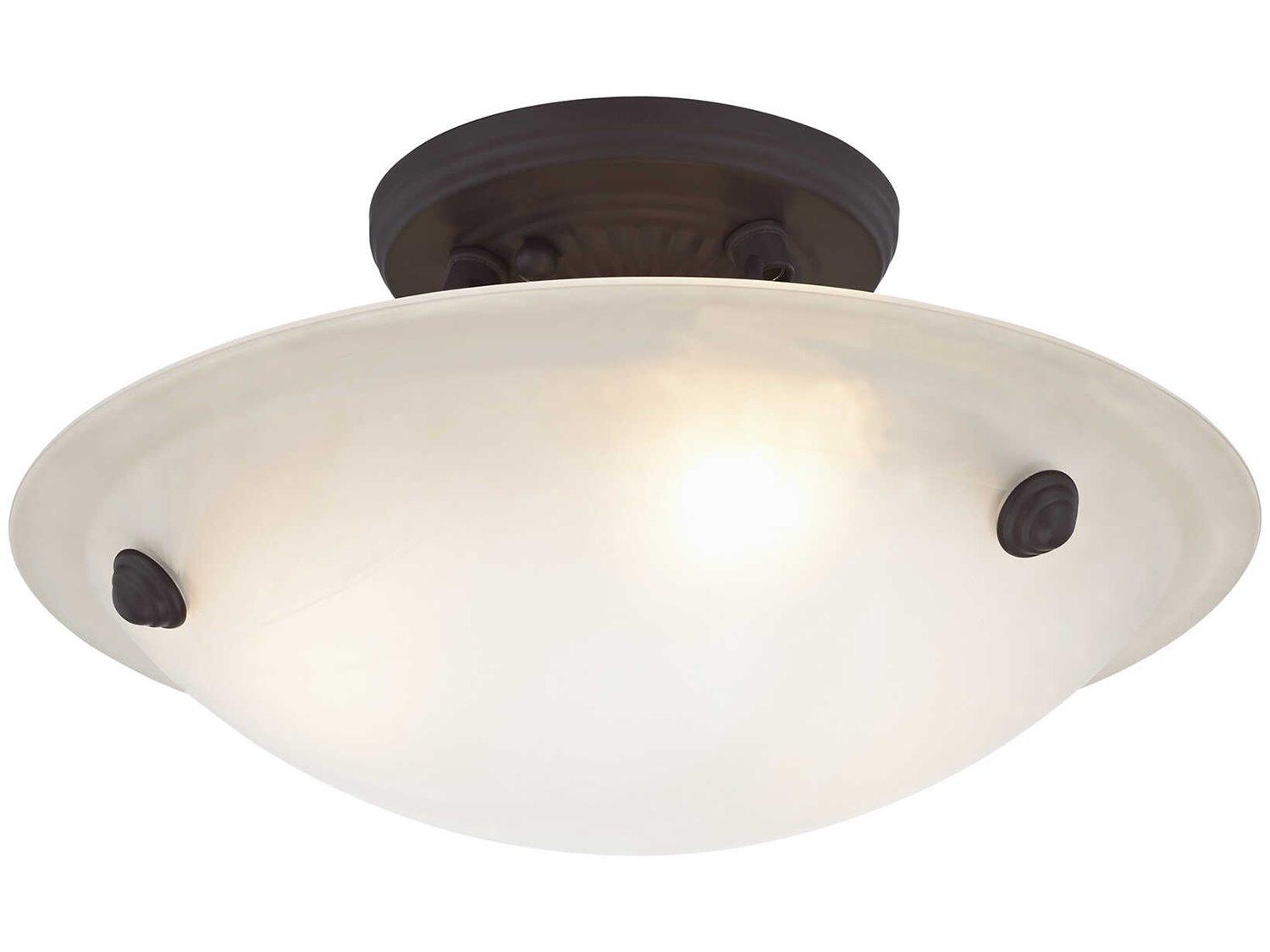 Livex Lighting Oasis 3-Light Bronze Bowl Semi Flush Mount