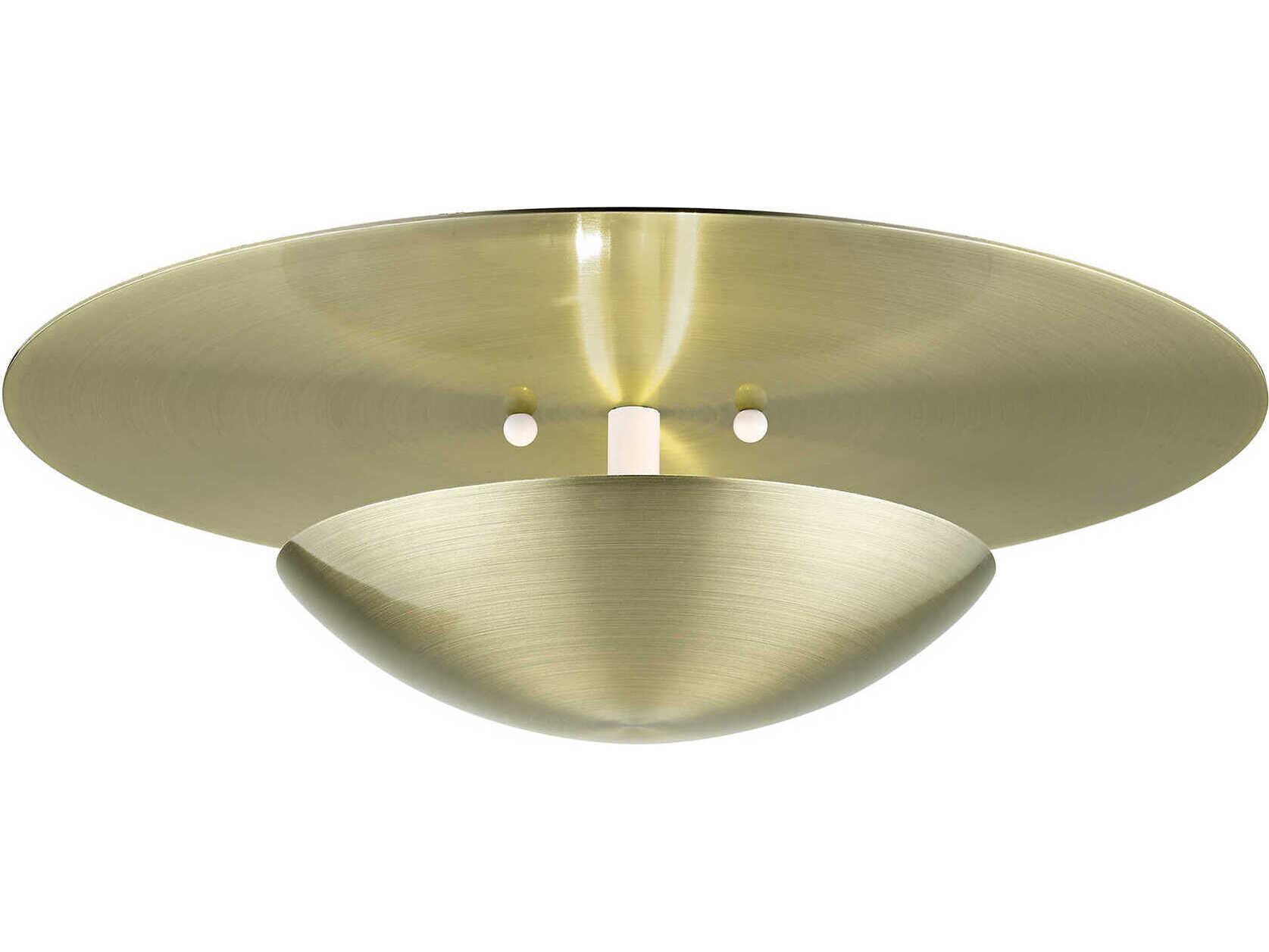 Livex Lighting Ventura 2-Light Antique Brass Flush Mount