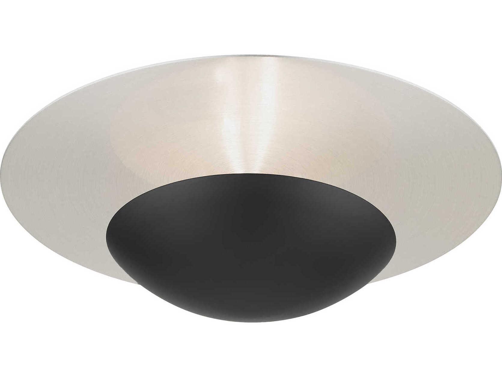 Livex Lighting Ventura 2-Light Black Brushed Nickel Flush Mount