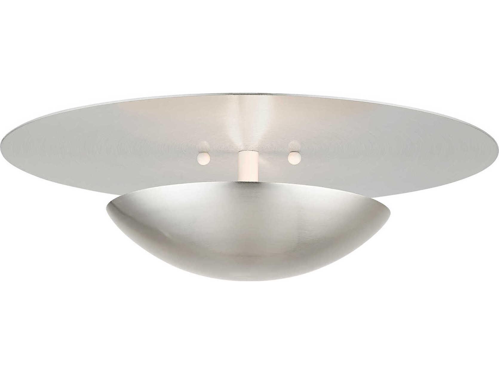 Livex Lighting Ventura 2-Light Brushed Nickel Flush Mount