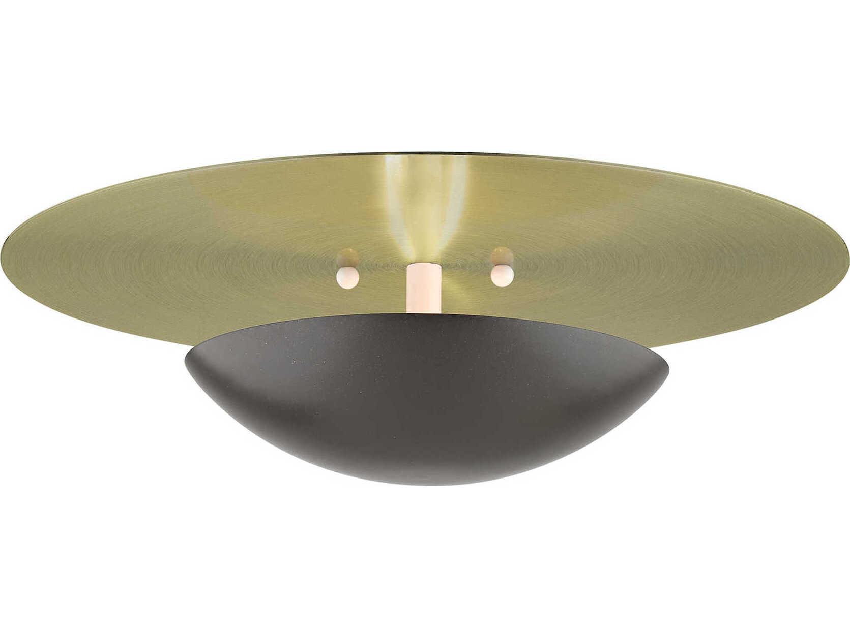 Livex Lighting Ventura 2-Light English Bronze Antique Brass Flush Mount