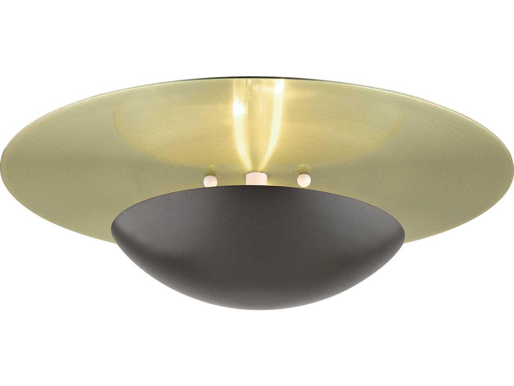Livex Lighting Ventura 2-Light English Bronze Antique Brass Flush Mount