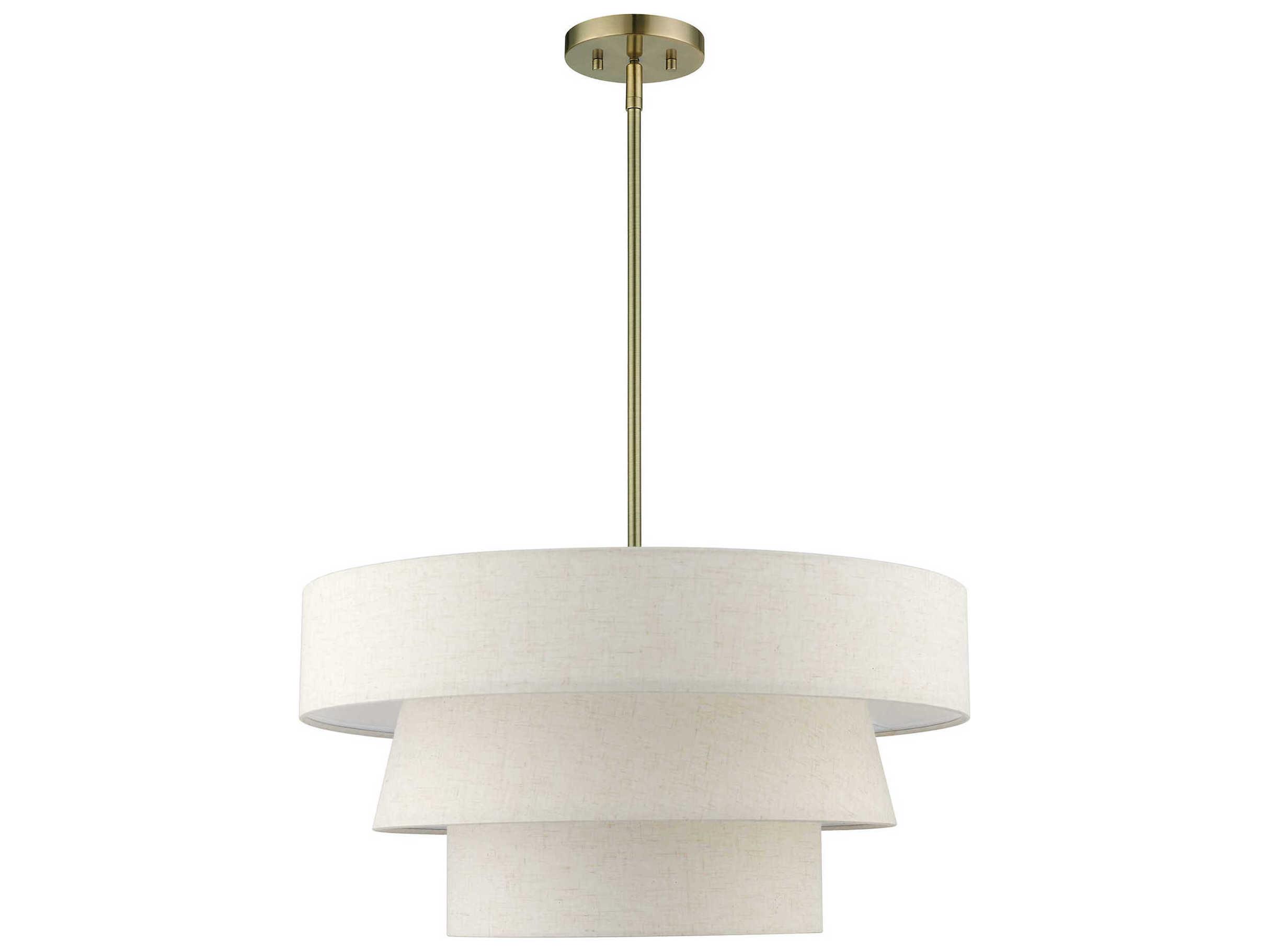 Livex Lighting Chandler 4-Light Antique Brass Tiered Pendant