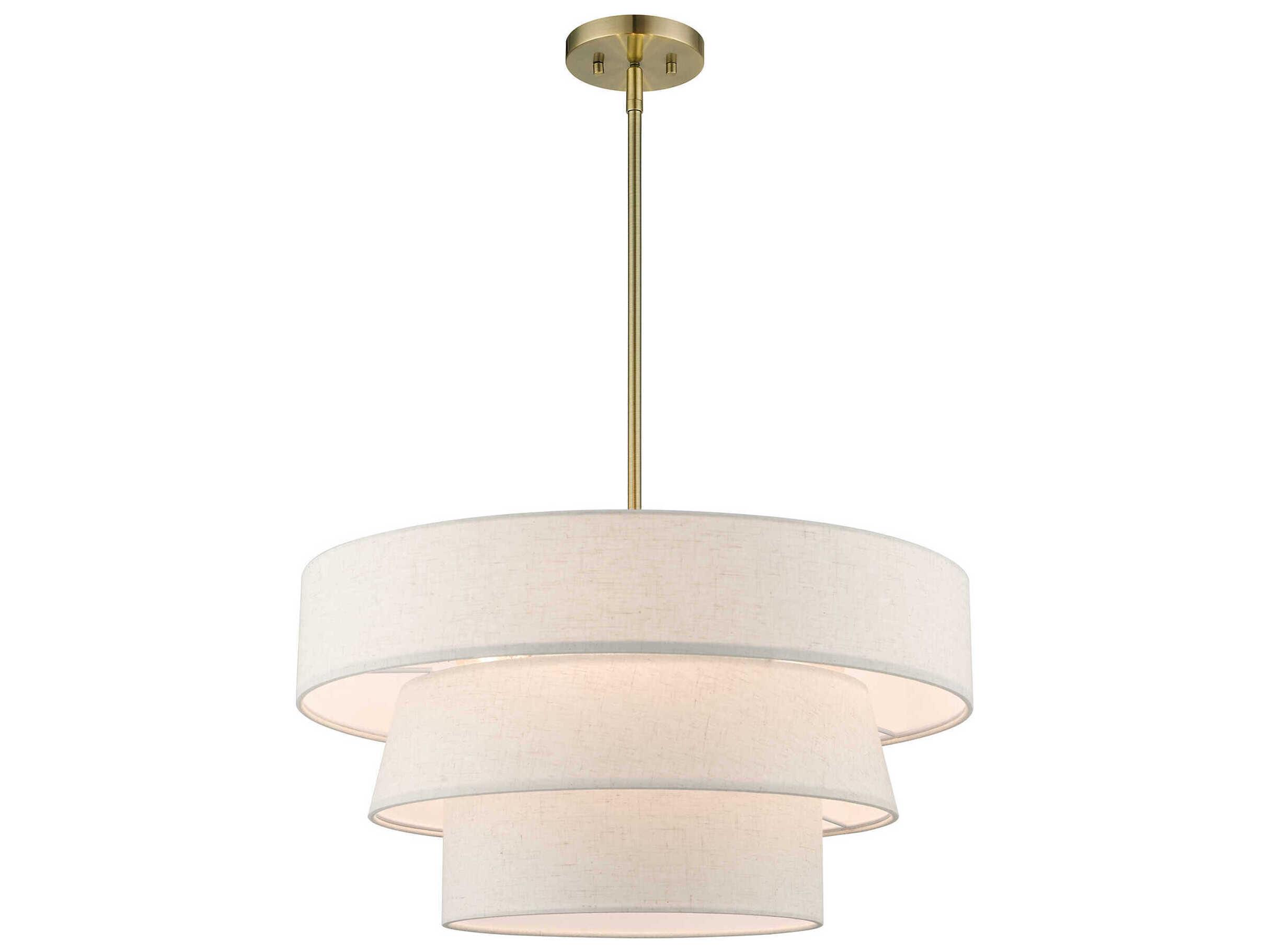 Livex Lighting Chandler 4-Light Antique Brass Tiered Pendant