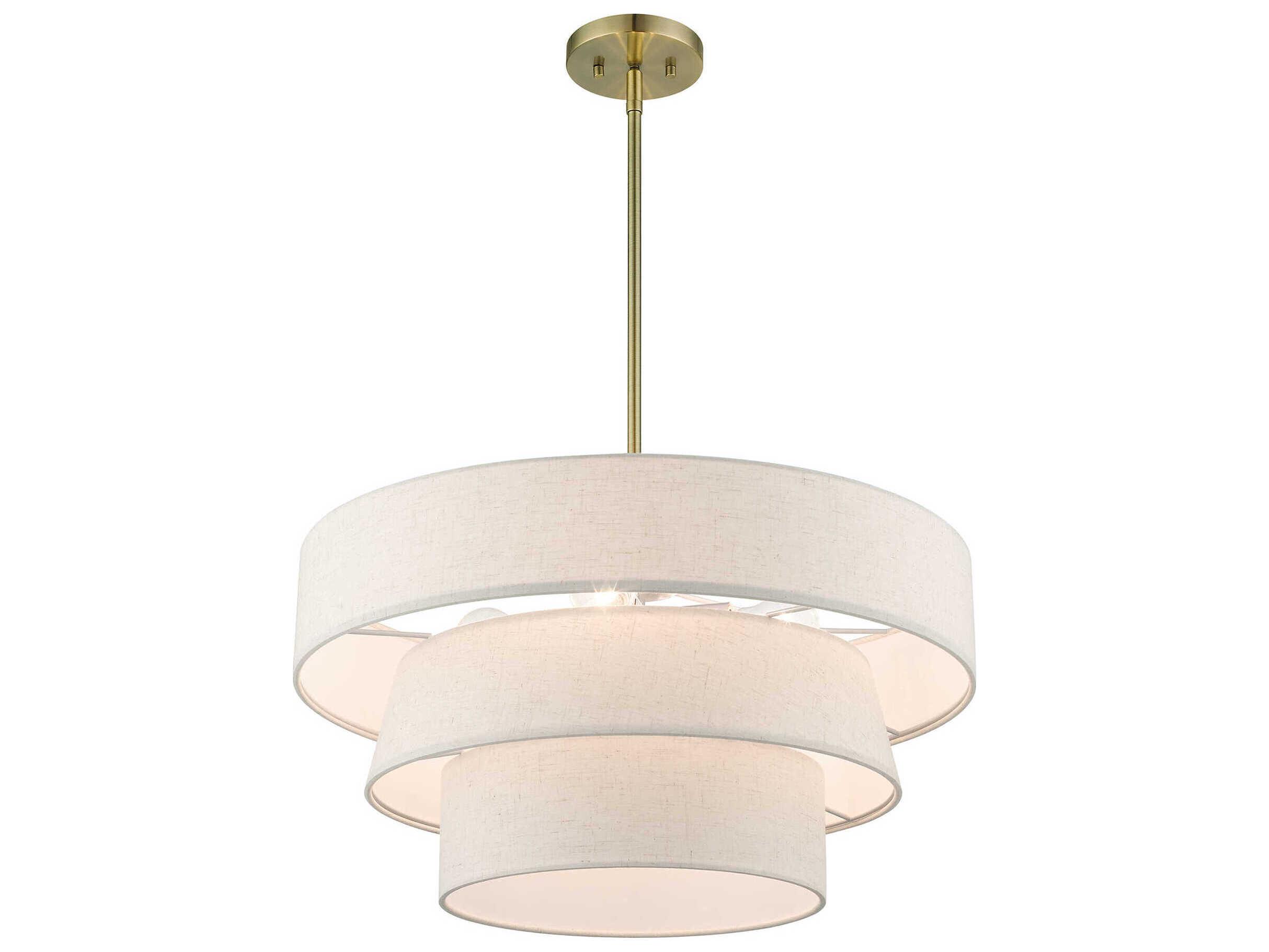 Livex Lighting Chandler 4-Light Antique Brass Tiered Pendant