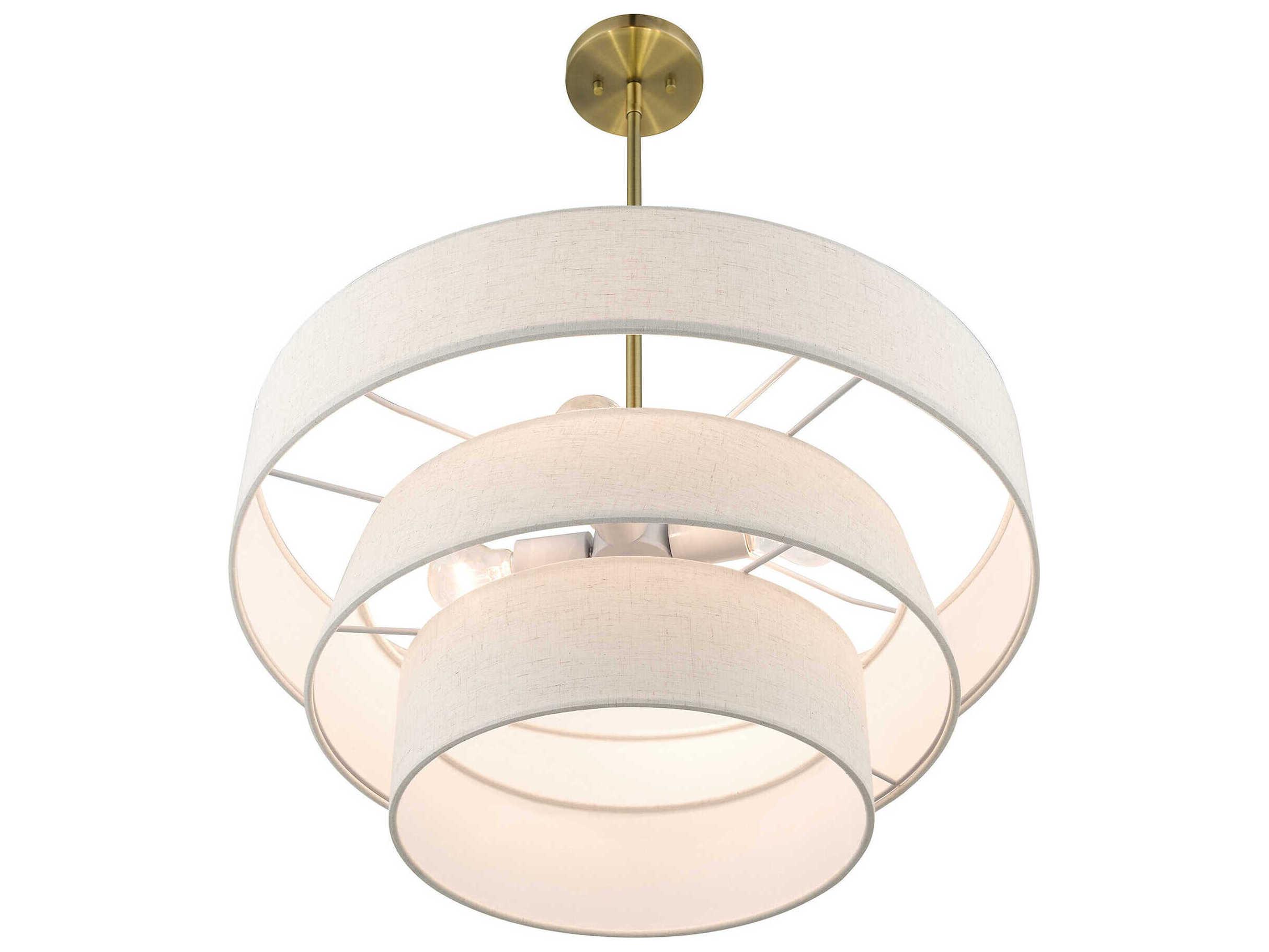 Livex Lighting Chandler 4-Light Antique Brass Tiered Pendant