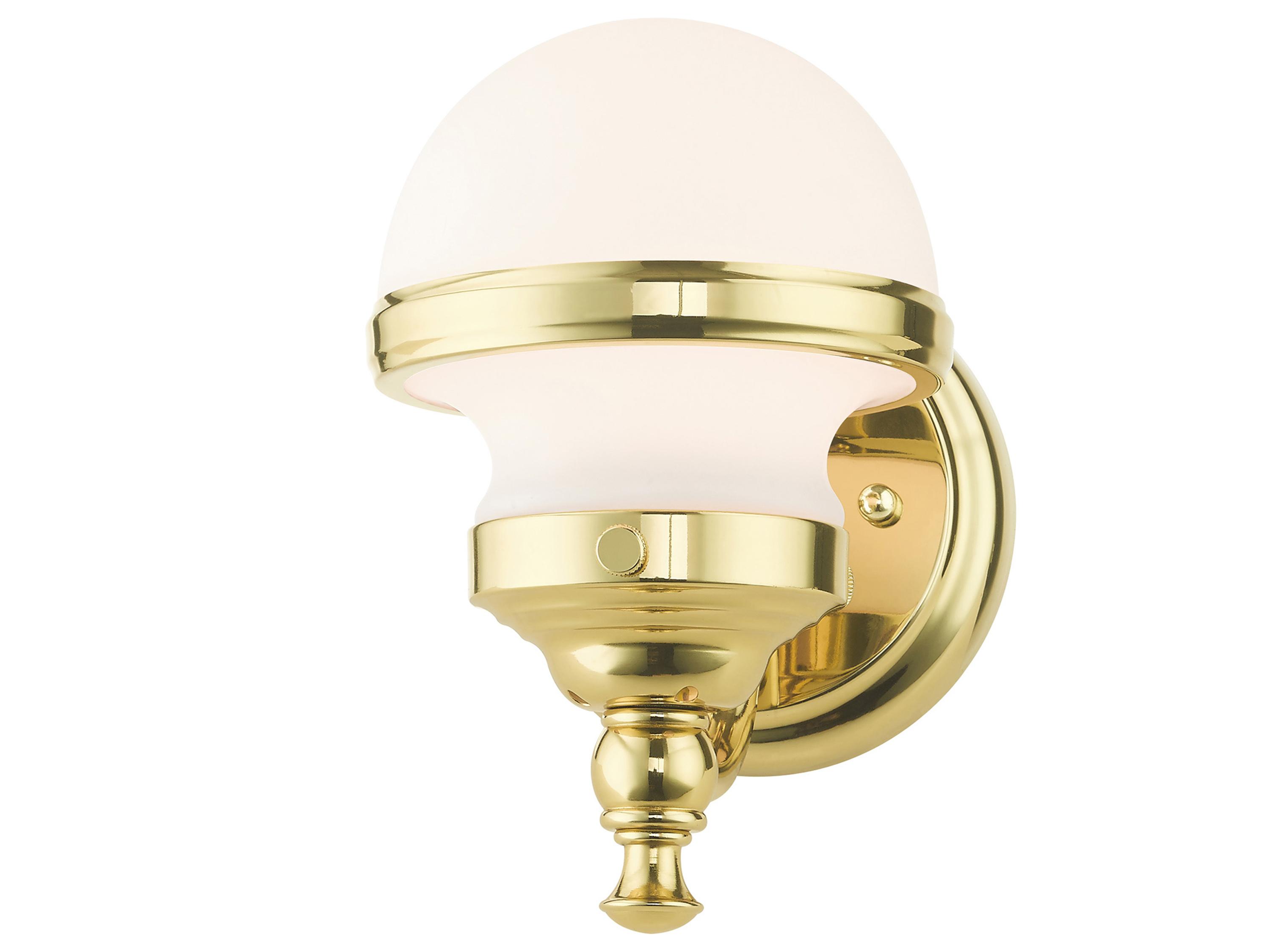 Livex Lighting Oldwick 1-Light Polished Brass Glass Wall Sconce