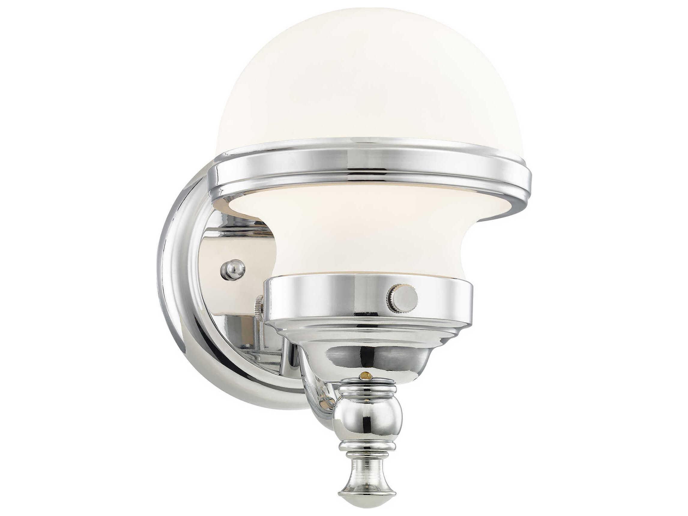 Livex Lighting Oldwick 1-Light Polished Chrome Glass Wall Sconce