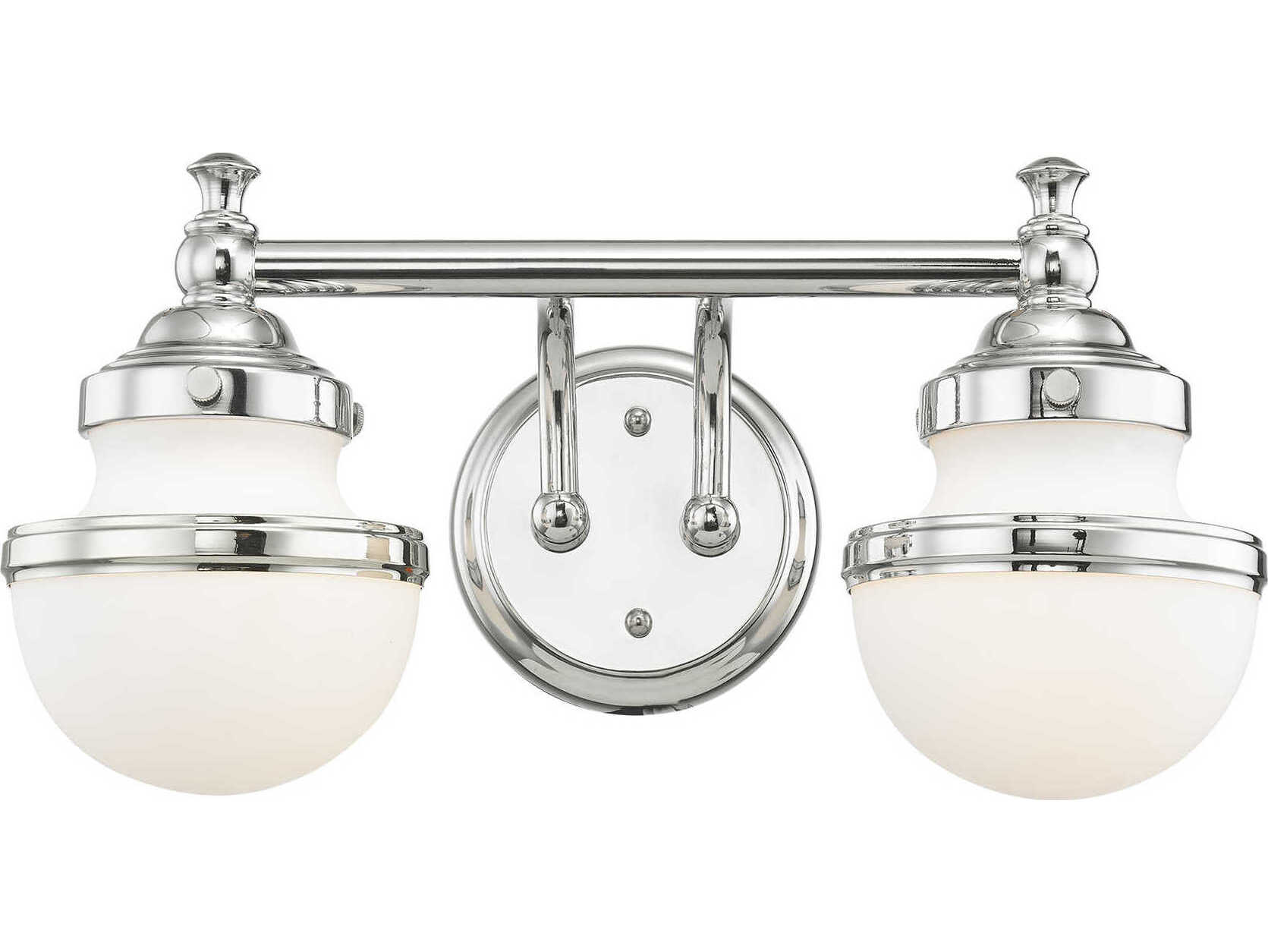 Livex Lighting Oldwick 2-Light Polished Chrome Glass Vanity Light