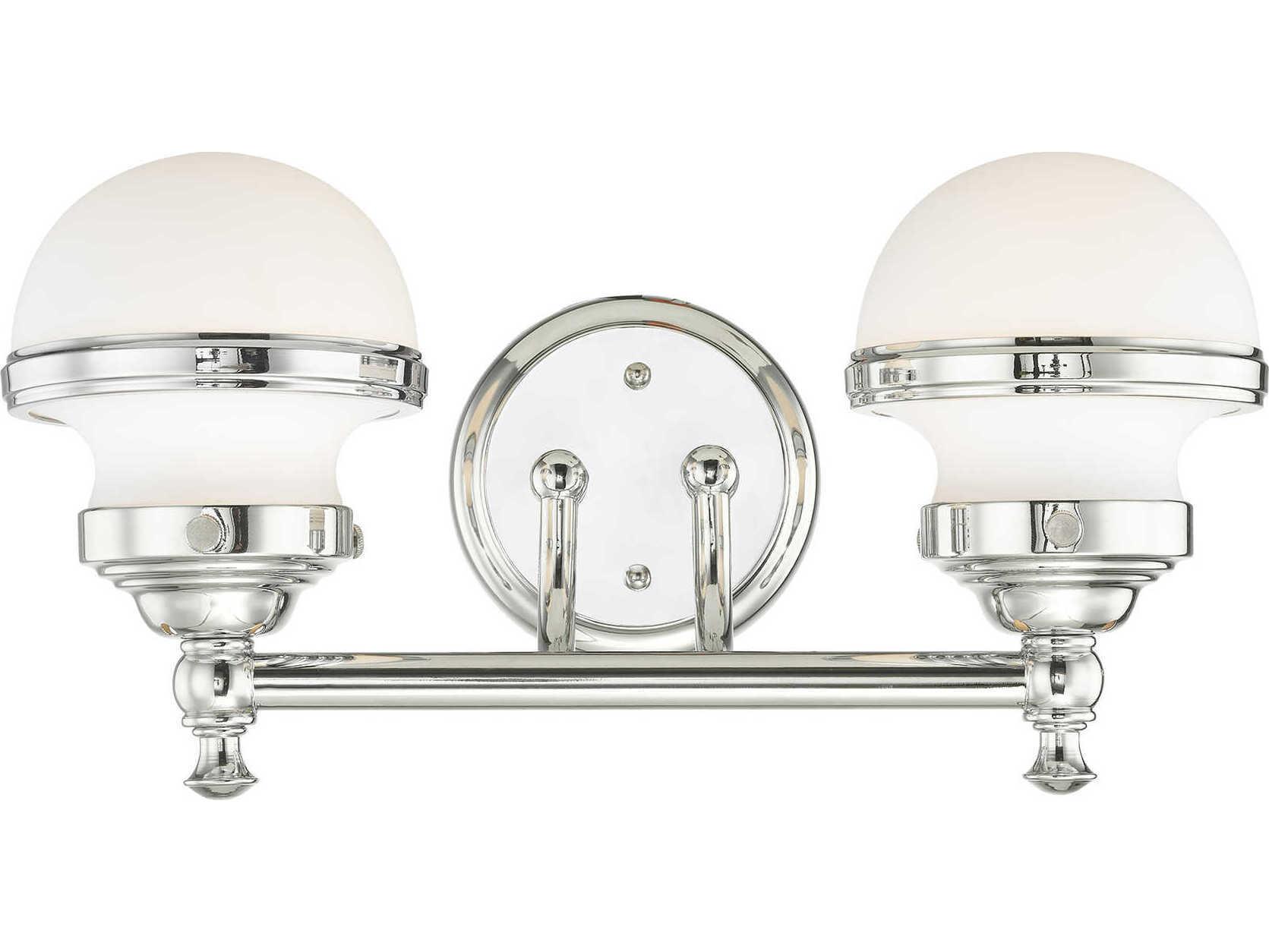 Livex Lighting Oldwick 2-Light Polished Chrome Glass Vanity Light