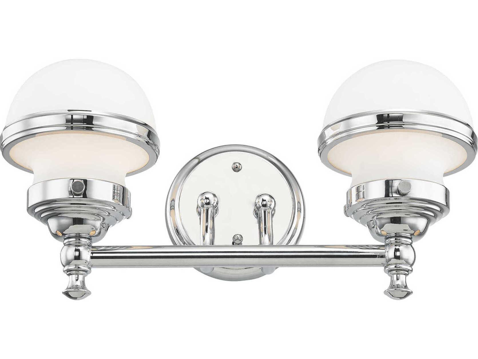 Livex Lighting Oldwick 2-Light Polished Chrome Glass Vanity Light