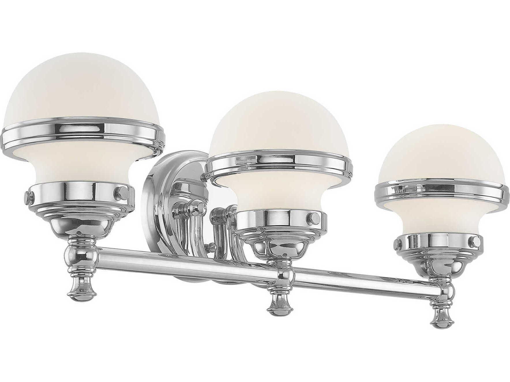 Livex Lighting Oldwick 3-Light Polished Chrome Glass Vanity Light
