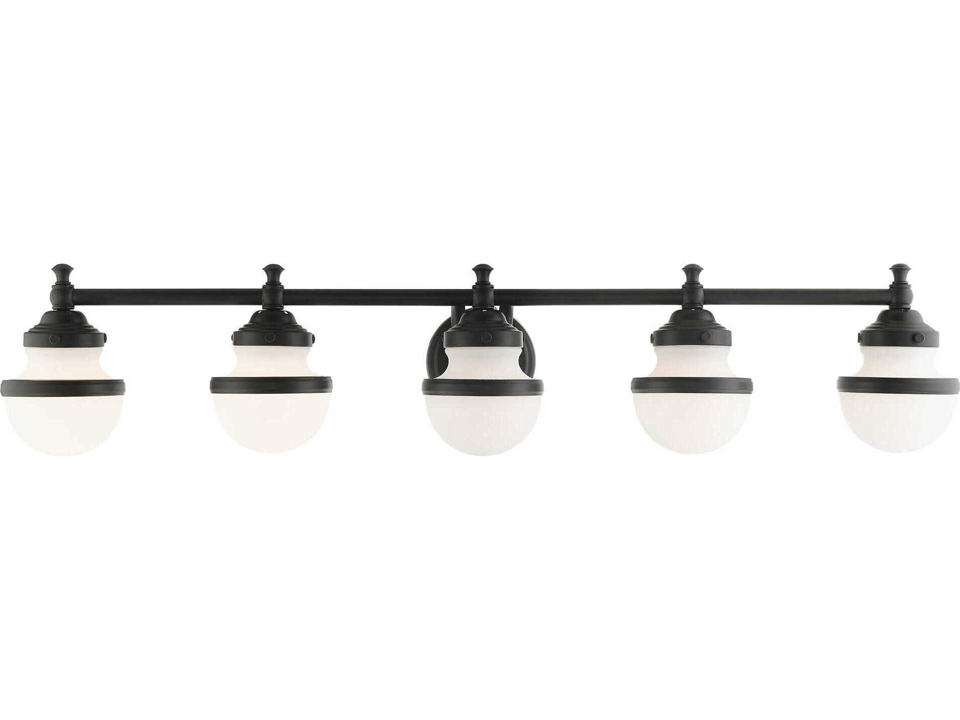Livex Lighting Oldwick 5-Light Black Glass Vanity Light